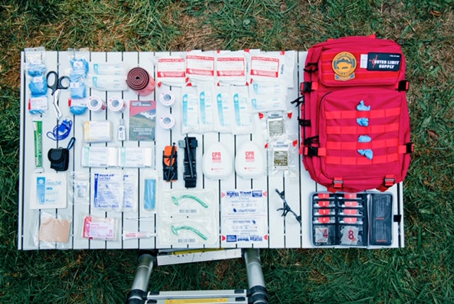 Outer Limit Supply Overland Bound 3-in-1 first aid kit, modular components