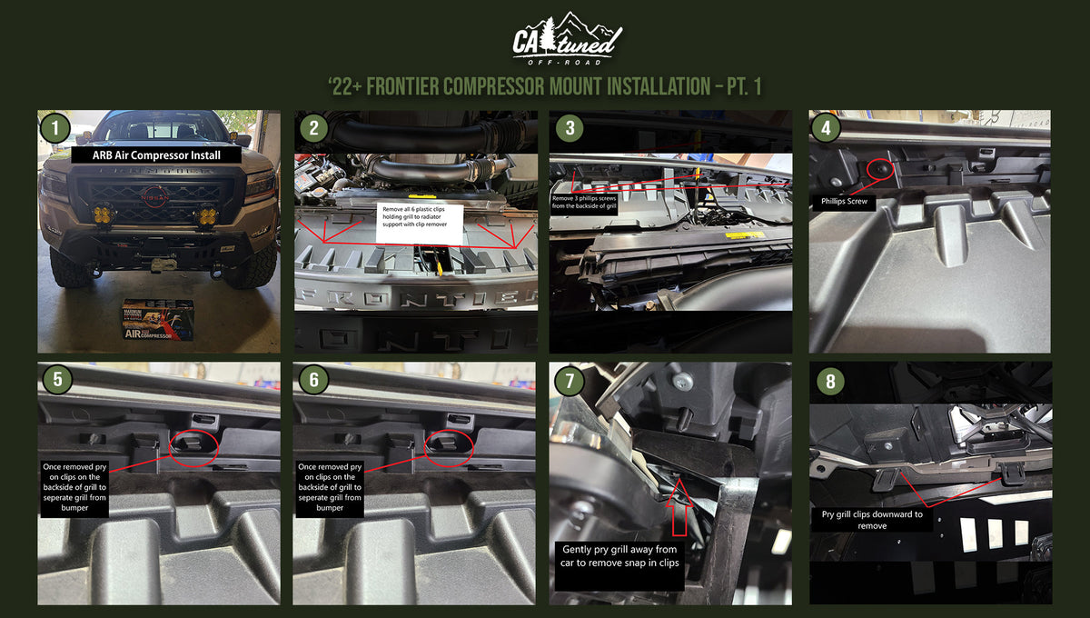 Installation instruction sheet, part 1, with a grid of photos