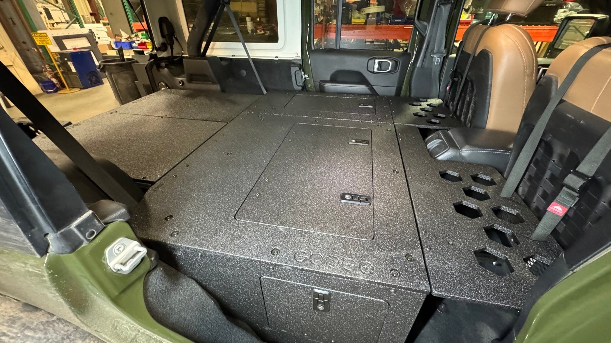 Jeep Wrangler 2018-Present JLU 4 Door - Second Row Seat Delete Plate System - 8" or 10" Module Based