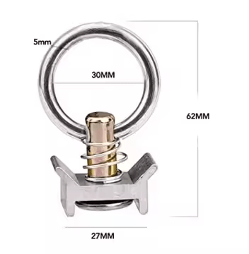 DVA L-Track Tie Down O-Ring Fitting, Silver, 4-Pack