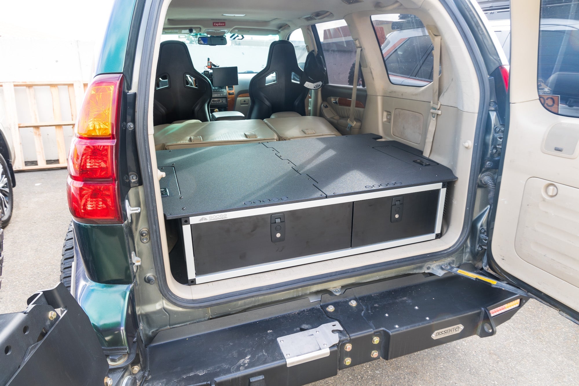 Lexus GX470 2002-2009 1st Gen. - Side x Side Drawer Module with Fitted Top Plate - 41-3/8"W x 10"H x 36"D Drawers Goose Gear- Overland Kitted