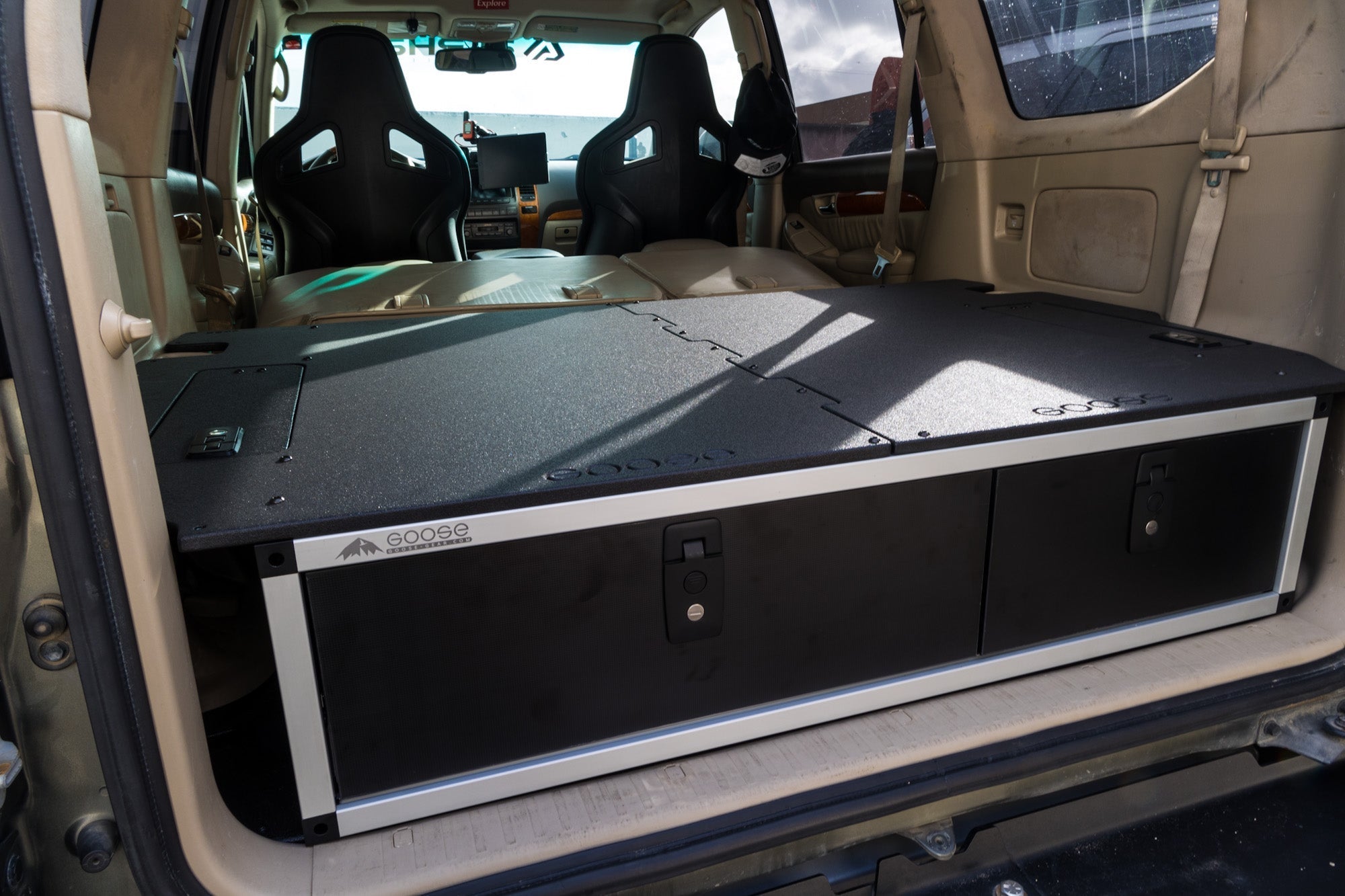 Lexus GX470 2002-2009 1st Gen. - Side x Side Drawer Module with Fitted Top Plate - 41-3/8"W x 10"H x 36"D Drawers Goose Gear- Overland Kitted