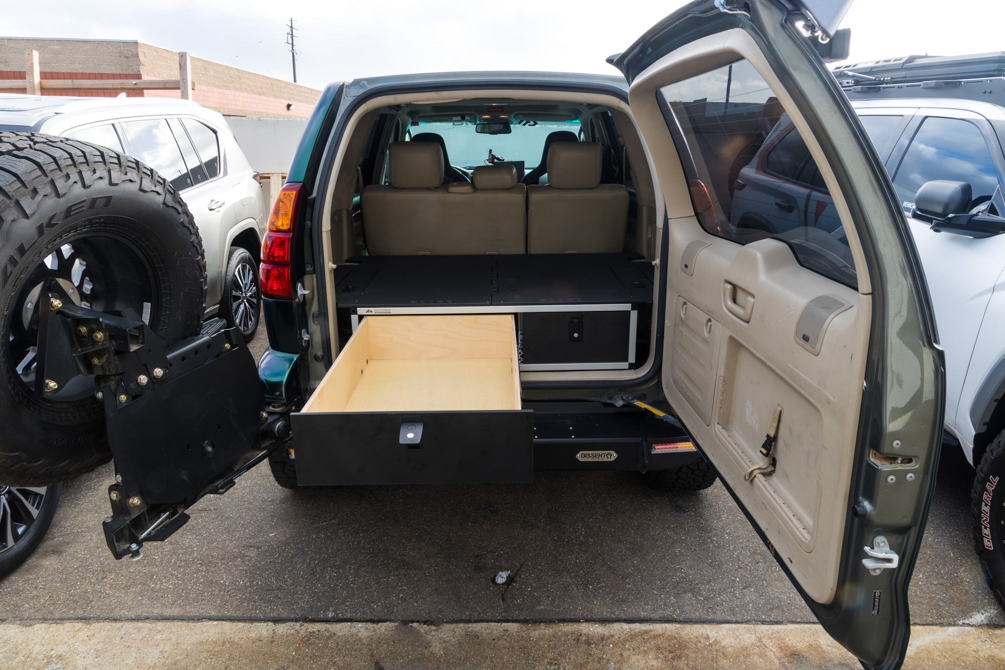 Lexus GX470 2002-2009 1st Gen. - Side x Side Drawer Module with Fitted Top Plate - 41-3/8"W x 10"H x 36"D Drawers Goose Gear- Overland Kitted