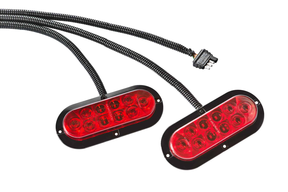 ZEAL Pro Light Kit: two oval red LED tail lamps with harness and 4-pin flat trailer connector