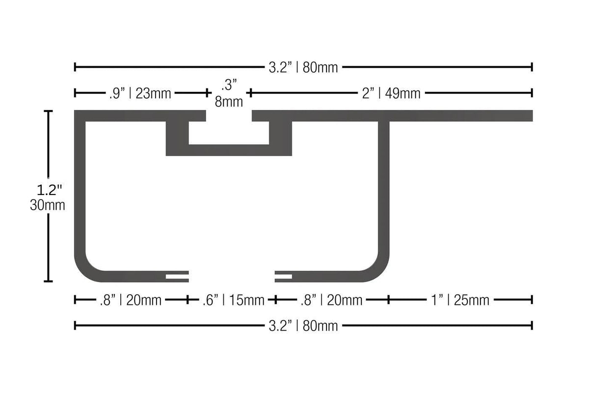 Eezi-Awn K9 load bar cross-section dimensions diagram
