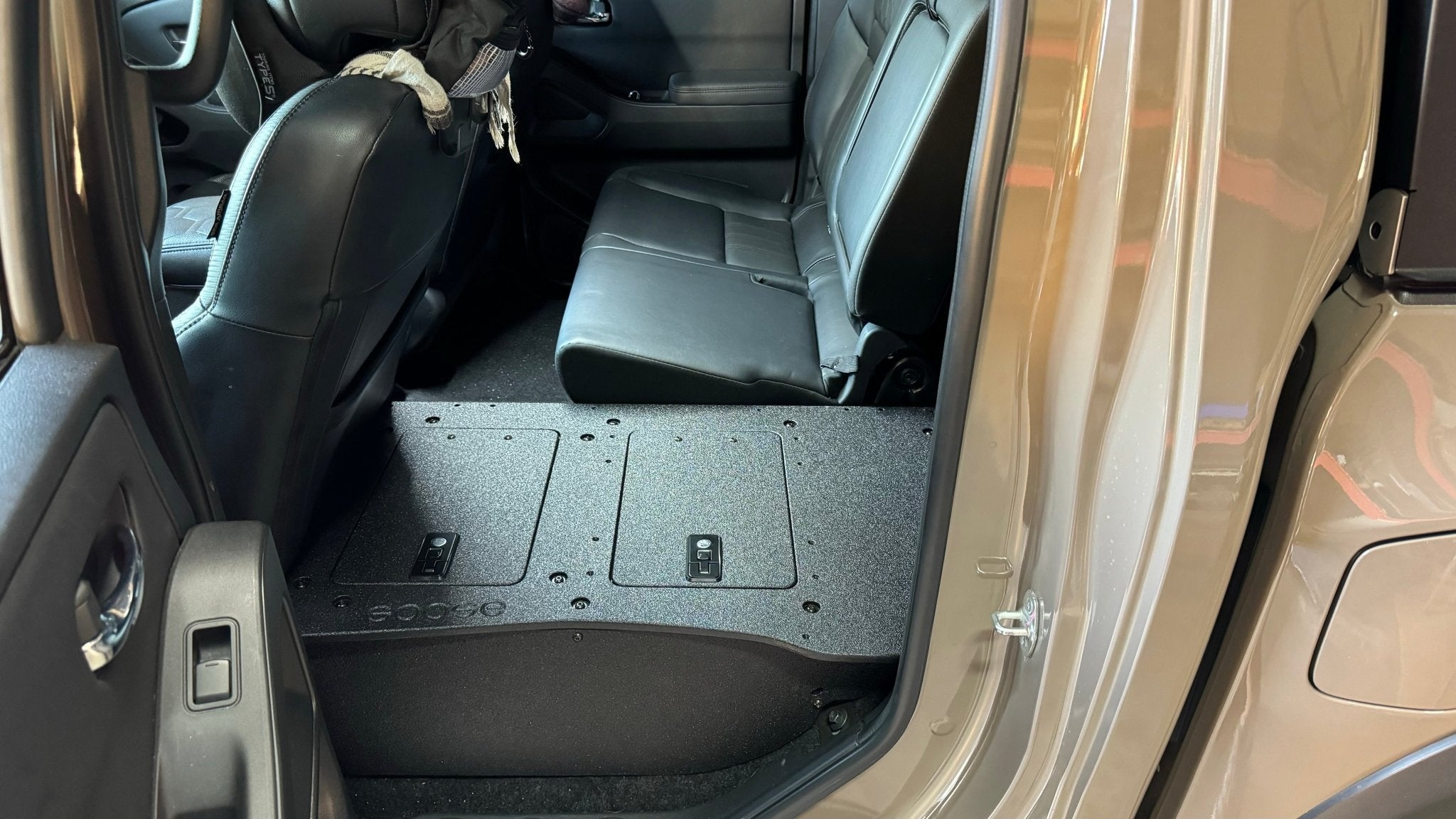 Nissan - Frontier - Crew Cab - 2021-Present - 3rd Gen - Explore Series - Second Row Seat Delete Plate System Seat Delete Plate System Goose Gear- Overland Kitted