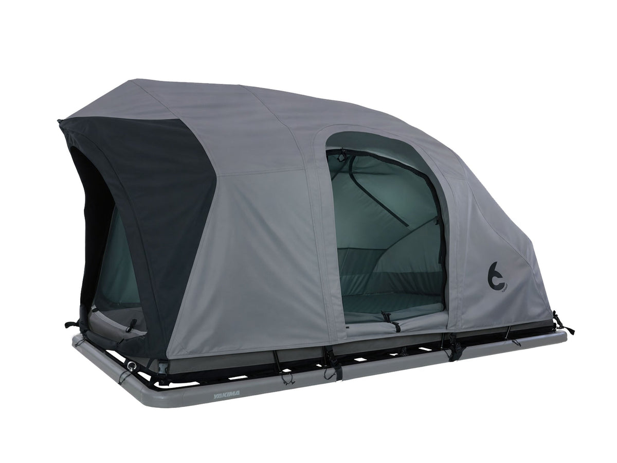 C6 Rev Rack Tent (HellaStorm) – with doors open, dark fly sheet
