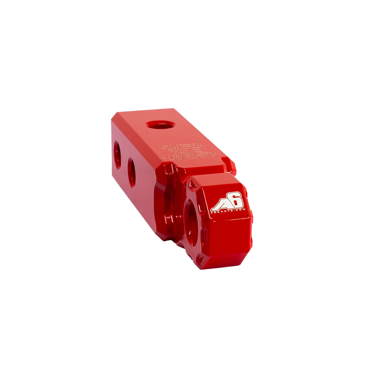 Agency 6 hitch shackle block in red for 2-inch receiver