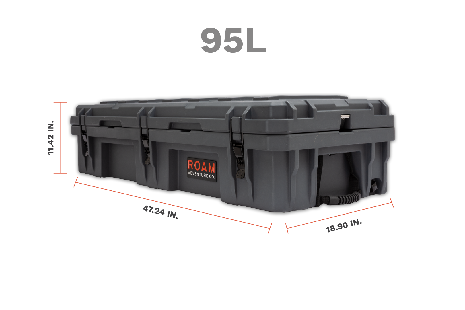 ROAM 95L Rugged Case dimensions and capacity sizing chart