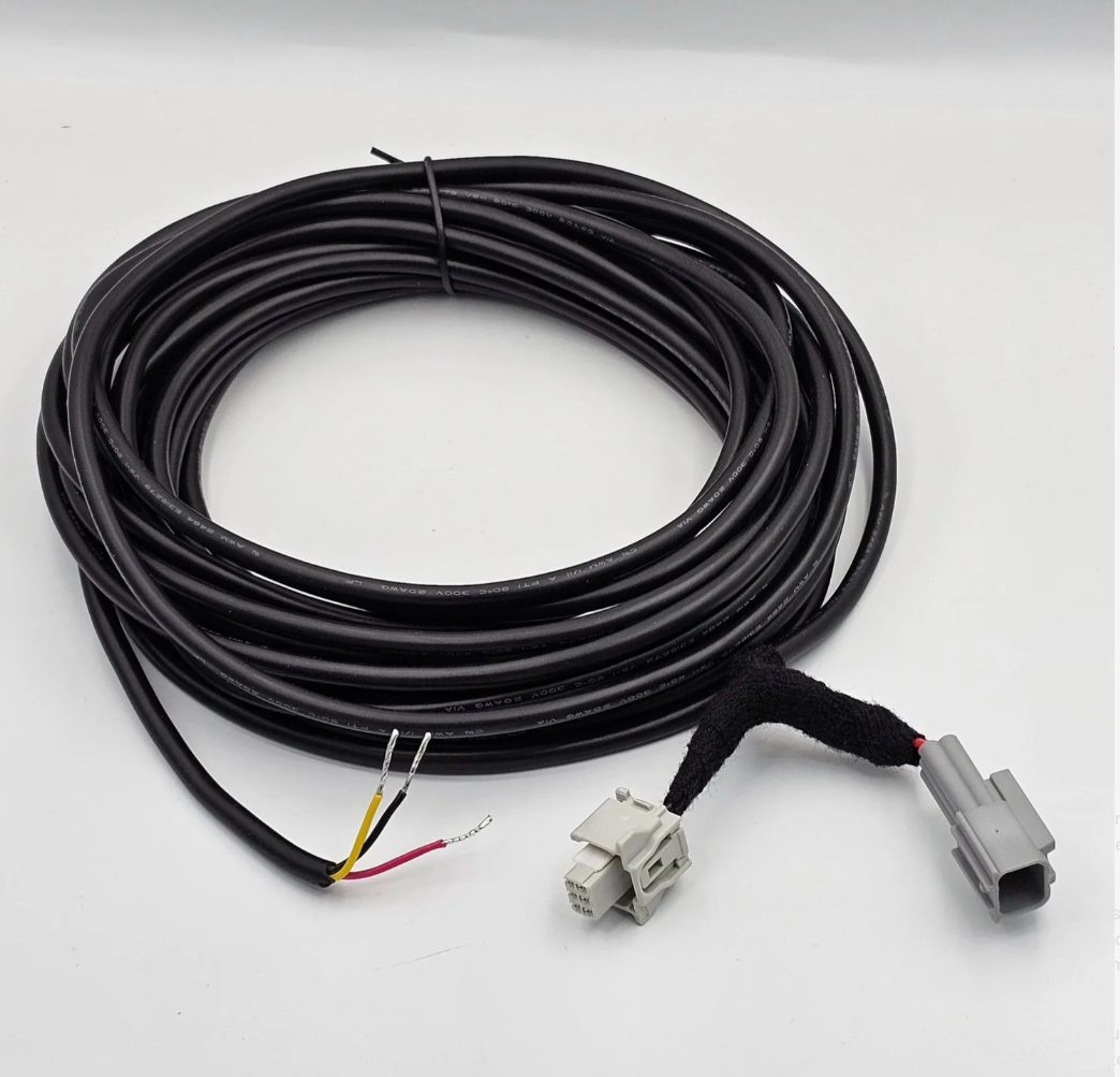 GG Offroad Tacoma brake light tap cable with gray plug-in connectors and red, black and yellow leads