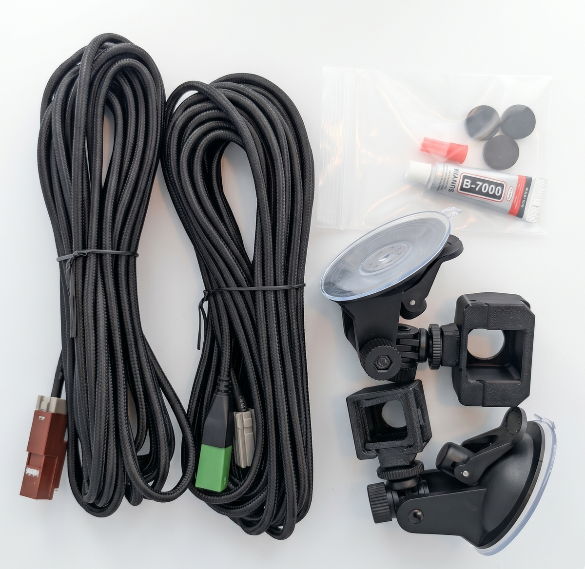 GG Offroad Tacoma 4th Gen camera relocation kit with two braided cables and suction cup mounts