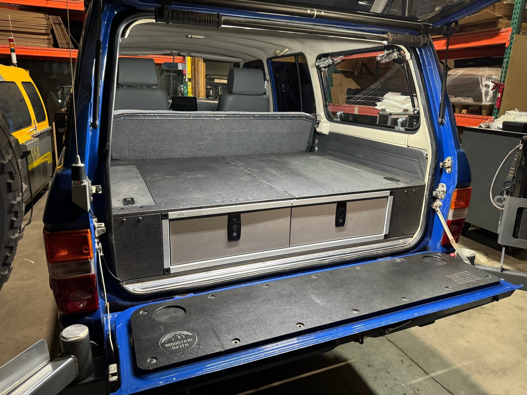 Toyota Land Cruiser 1980-1989 60 Series - Side x Side Drawer Module with Fitted Top Plate - 41 3/8"W x 9-1/2"H x 40"D Gray Drawers Goose Gear- Overland Kitted