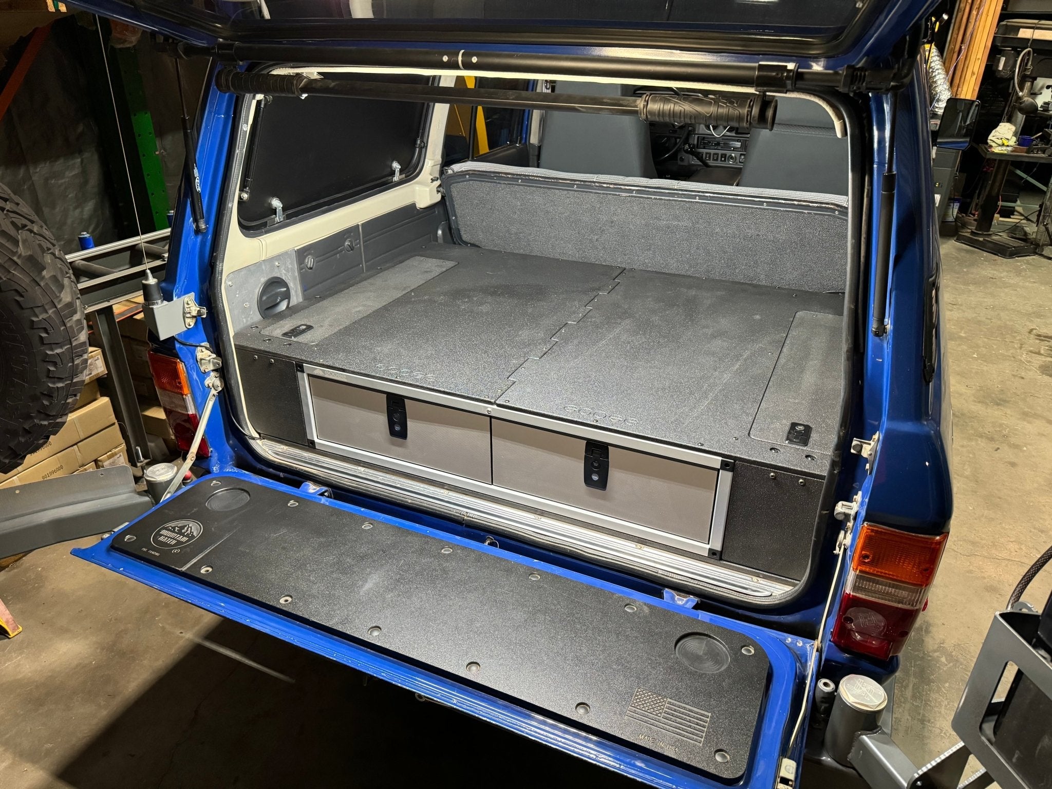 Toyota Land Cruiser 1980-1989 60 Series - Side x Side Drawer Module with Fitted Top Plate - 41 3/8"W x 9-1/2"H x 40"D Drawers Goose Gear- Overland Kitted