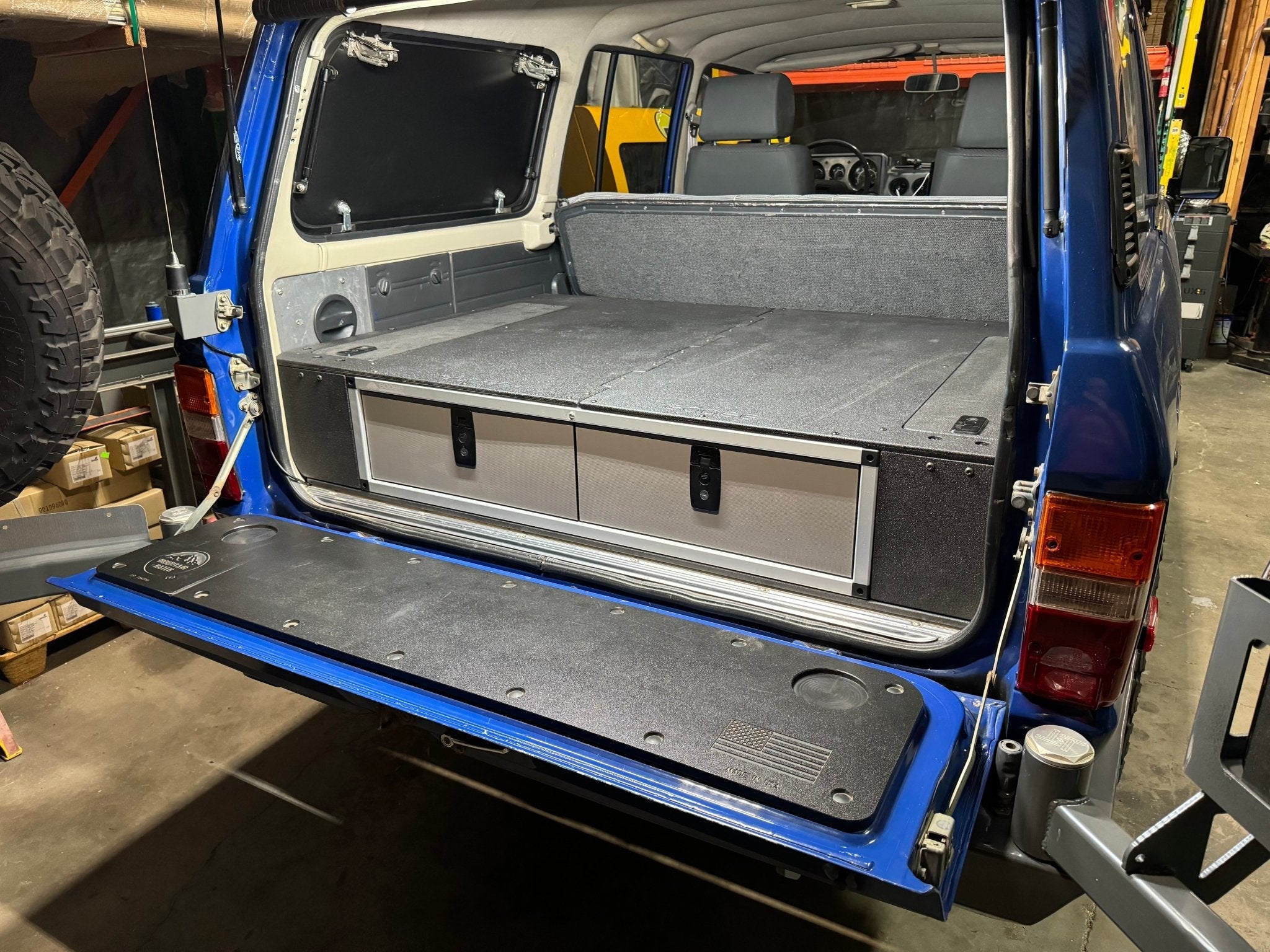 Toyota Land Cruiser 1980-1989 60 Series - Side x Side Drawer Module with Fitted Top Plate - 41 3/8"W x 9-1/2"H x 40"D Drawers Goose Gear- Overland Kitted