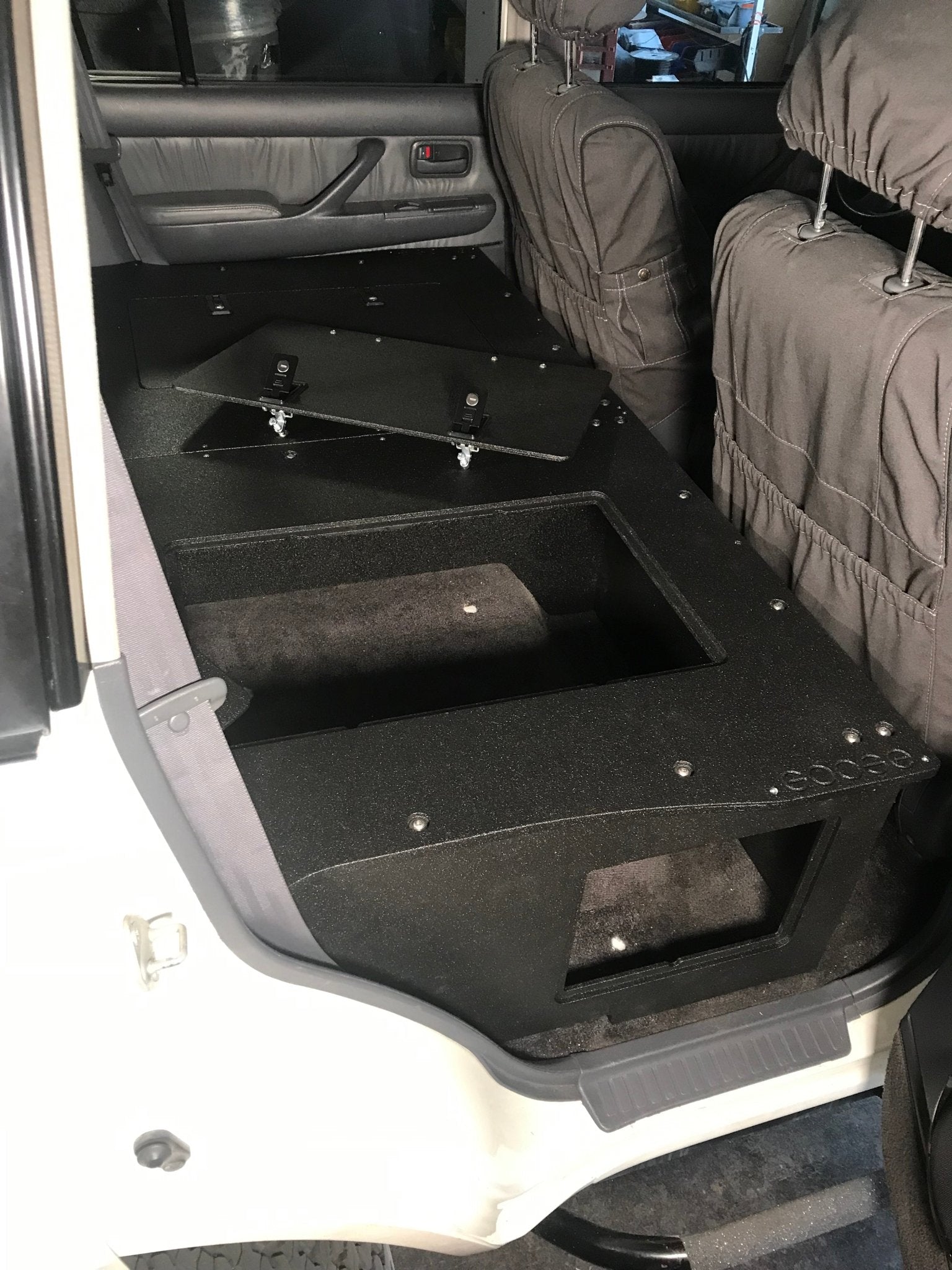 Toyota Land Cruiser 1991-1997 80 Series - Second Row Seat Delete Plate System - Module Height Platform Seat Delete Plate System Goose Gear- Overland Kitted