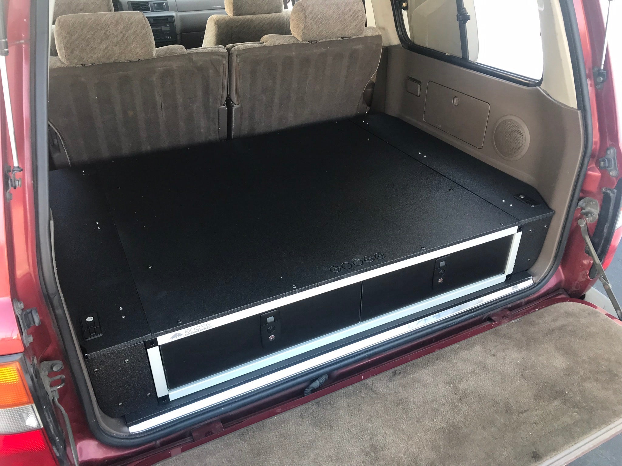 Toyota Land Cruiser 1991-1997 80 Series - Side x Side Drawer Module with Fitted Top Plate - 43-3/8" W x 8" H x 40" D Drawers Goose Gear- Overland Kitted