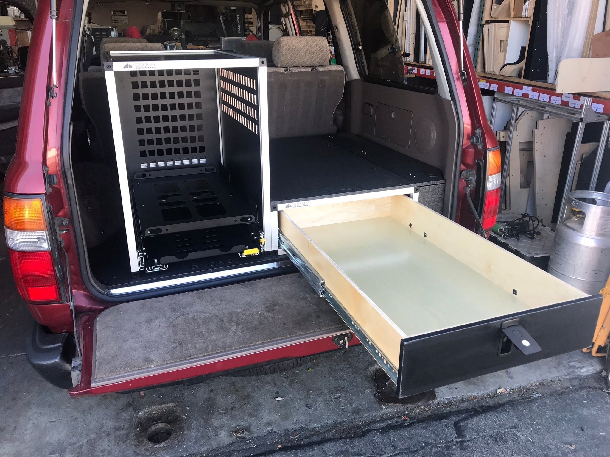 Toyota Land Cruiser 1991-1997 80 Series - Single Drawer Module with Fitted Top Plate - 24-3/16"W x 8"H x 40"D Drawers Goose Gear- Overland Kitted