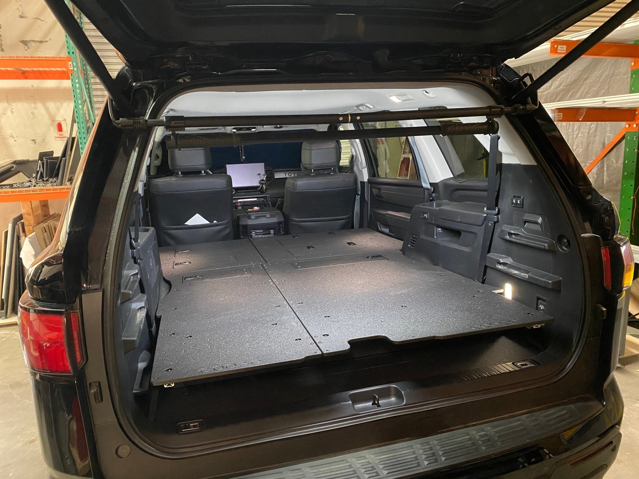 Toyota - Sequoia - 2023-Present - 3rd Gen - Explore Series - Seat Delete Plate System - Second Row with Captain's Chairs Seat Delete Plate System Goose Gear- Overland Kitted