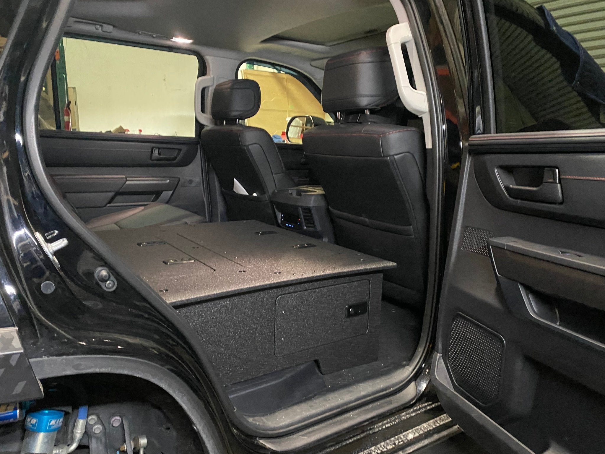 Toyota - Sequoia - 2023-Present - 3rd Gen - Explore Series - Seat Delete Plate System - Second Row with Captain's Chairs 60% Passenger Side Seat Delete Plate System Goose Gear- Overland Kitted