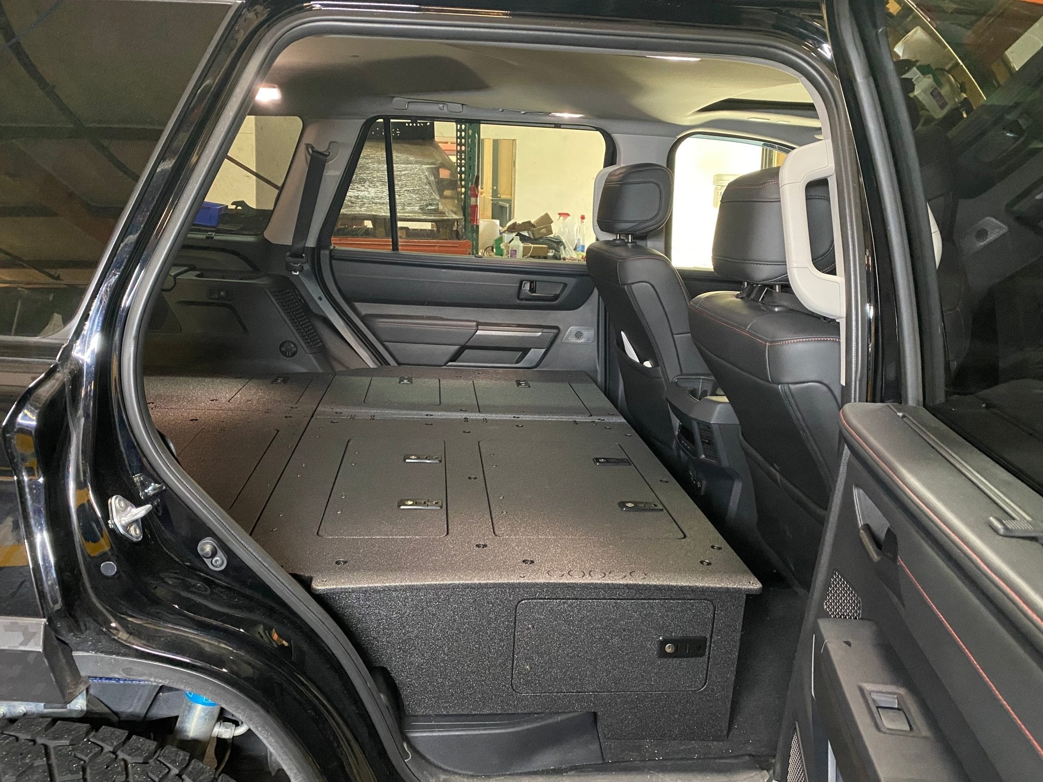 Toyota - Sequoia - 2023-Present - 3rd Gen - Explore Series - Seat Delete Plate System - Second Row with Captain's Chairs Seat Delete Plate System Goose Gear- Overland Kitted