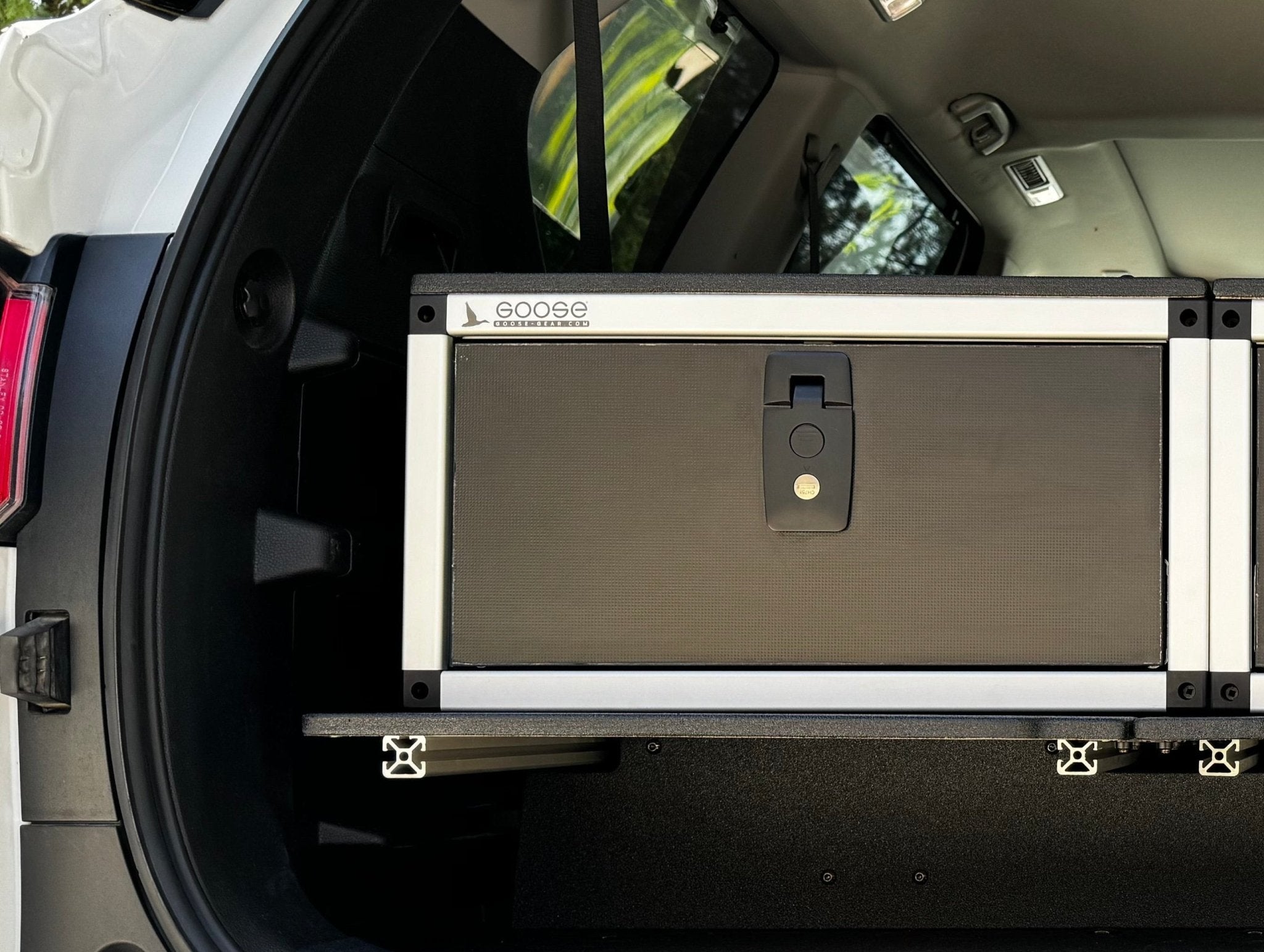 Toyota - Sequoia - 2023-Present - 3rd Gen - Explore Series - Single Drawer - 19-3/16" Width x 38" Deep x 10" High - Drawer Module with Short Drawer 20" and Storage Space Behind Drawer Drawers Goose Gear- Overland Kitted