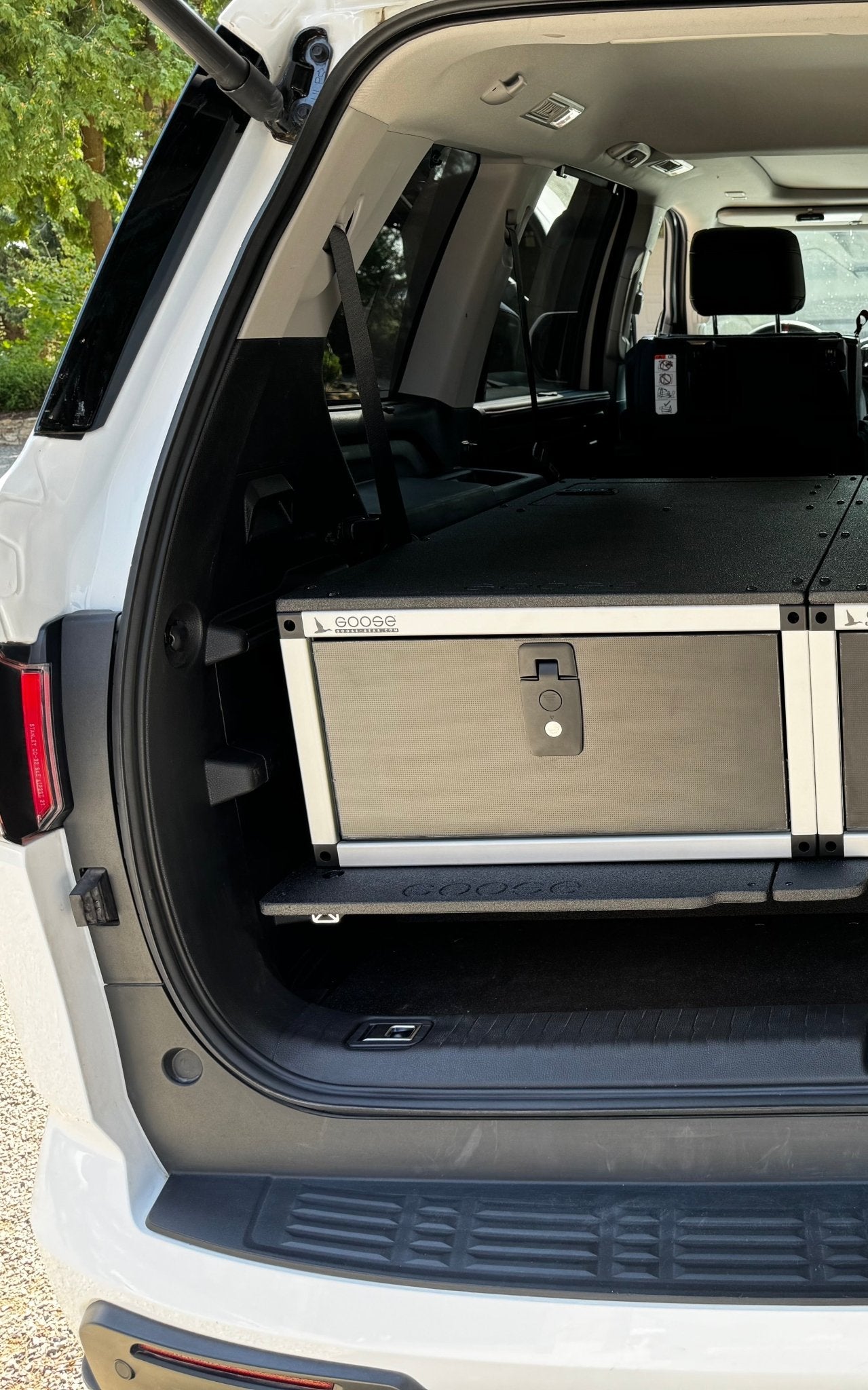 Toyota - Sequoia - 2023-Present - 3rd Gen - Explore Series - Single Drawer - 19-3/16" Width x 38" Deep x 10" High - Drawer Module with Short Drawer 20" and Storage Space Behind Drawer Drawers Goose Gear- Overland Kitted