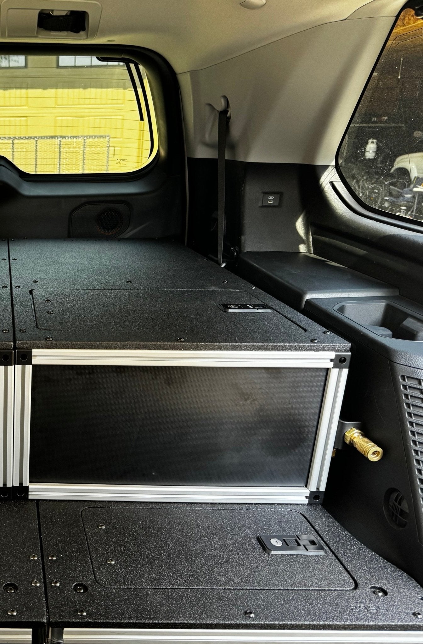 Toyota - Sequoia - 2023-Present - 3rd Gen - Explore Series - Single Drawer - 19-3/16" Width x 38" Deep x 10" High - Drawer Module with Short Drawer 20" and Storage Space Behind Drawer Drawers Goose Gear- Overland Kitted