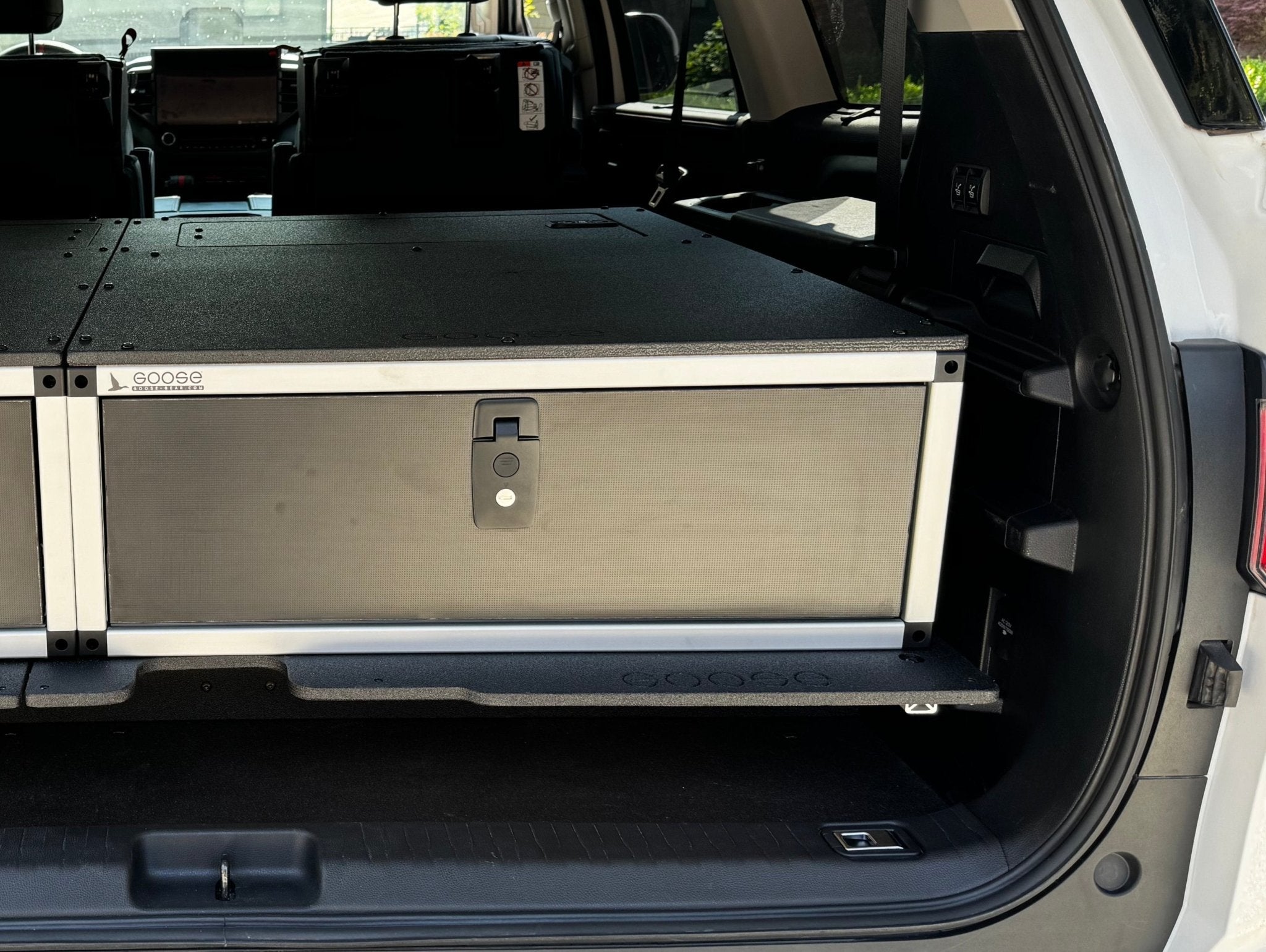 Toyota - Sequoia - 2023-Present - 3rd Gen - Explore Series - Single Drawer - 28-3/16" Width x 38" Deep x 10" High - Drawer Module with Short Drawer 20" and Storage Space Behind Drawers Goose Gear- Overland Kitted