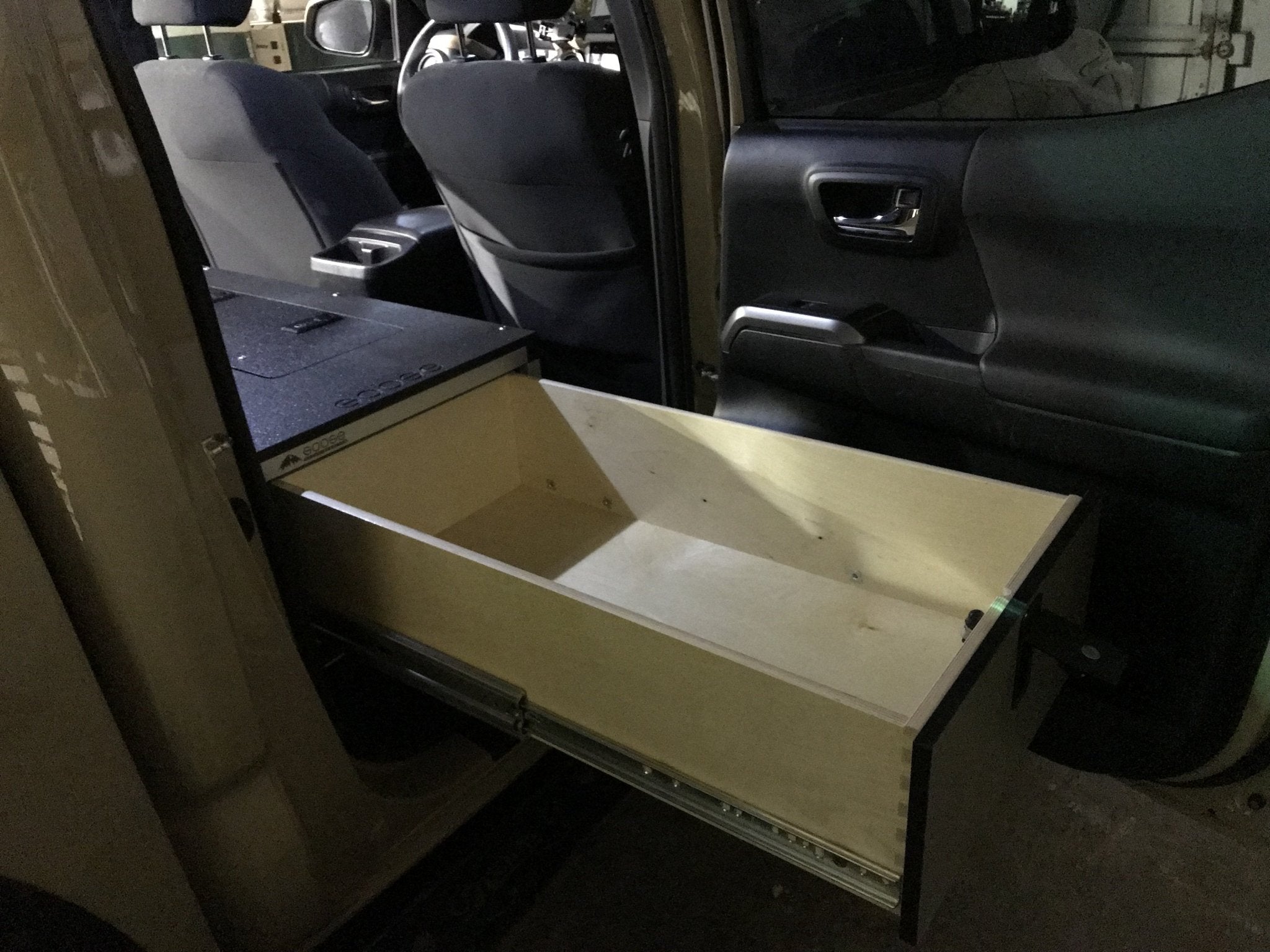 Toyota Tacoma 2005-2023 2nd and 3rd Gen. Double Cab - Second Row Single Drawer Module - 60% Passenger Side Drawers Goose Gear- Overland Kitted