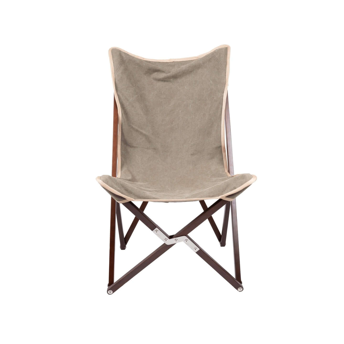 Chama Vaquero folding camp chair, canvas seat detail