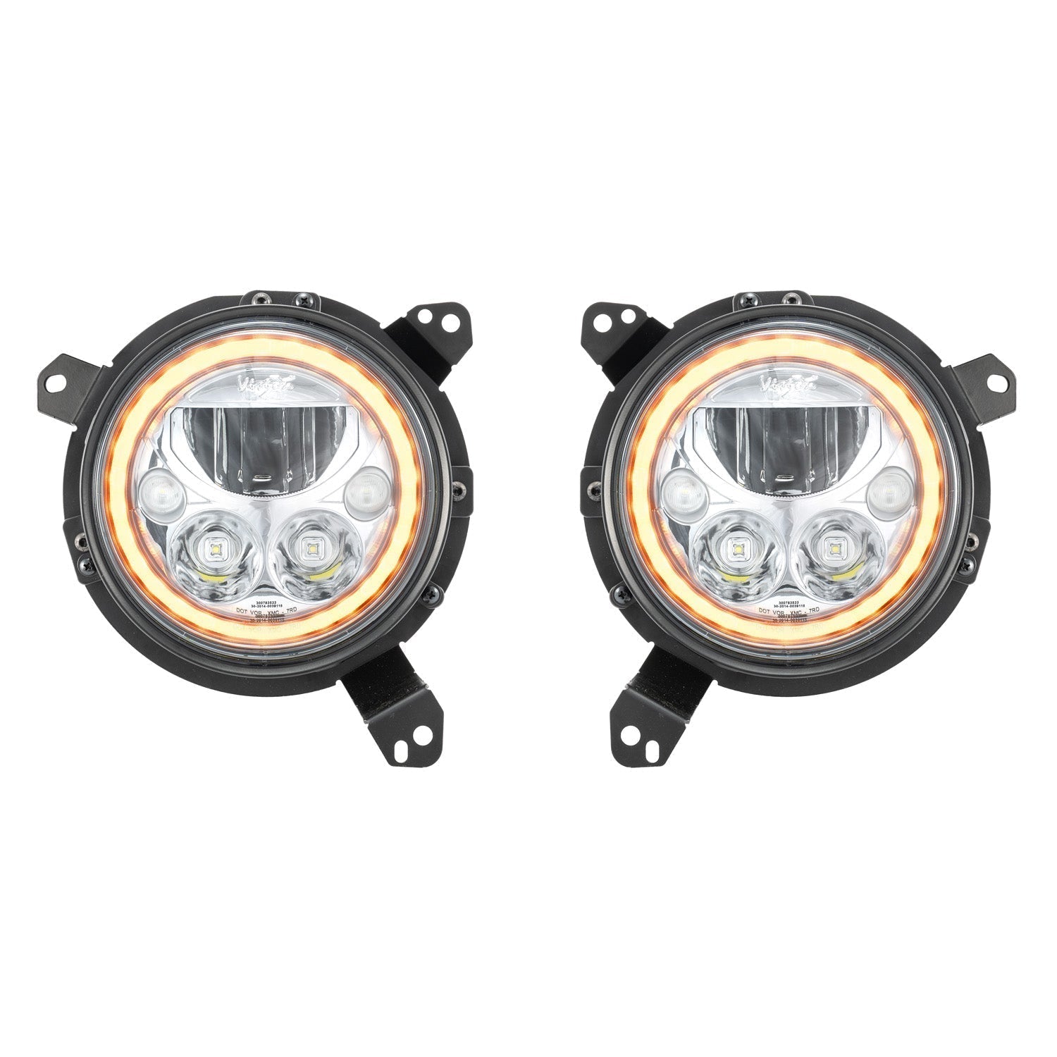 18+ Jeep JL / '20+ Jeep Gladiator VX LED Headlight Kit - Chrome | Amber Halo