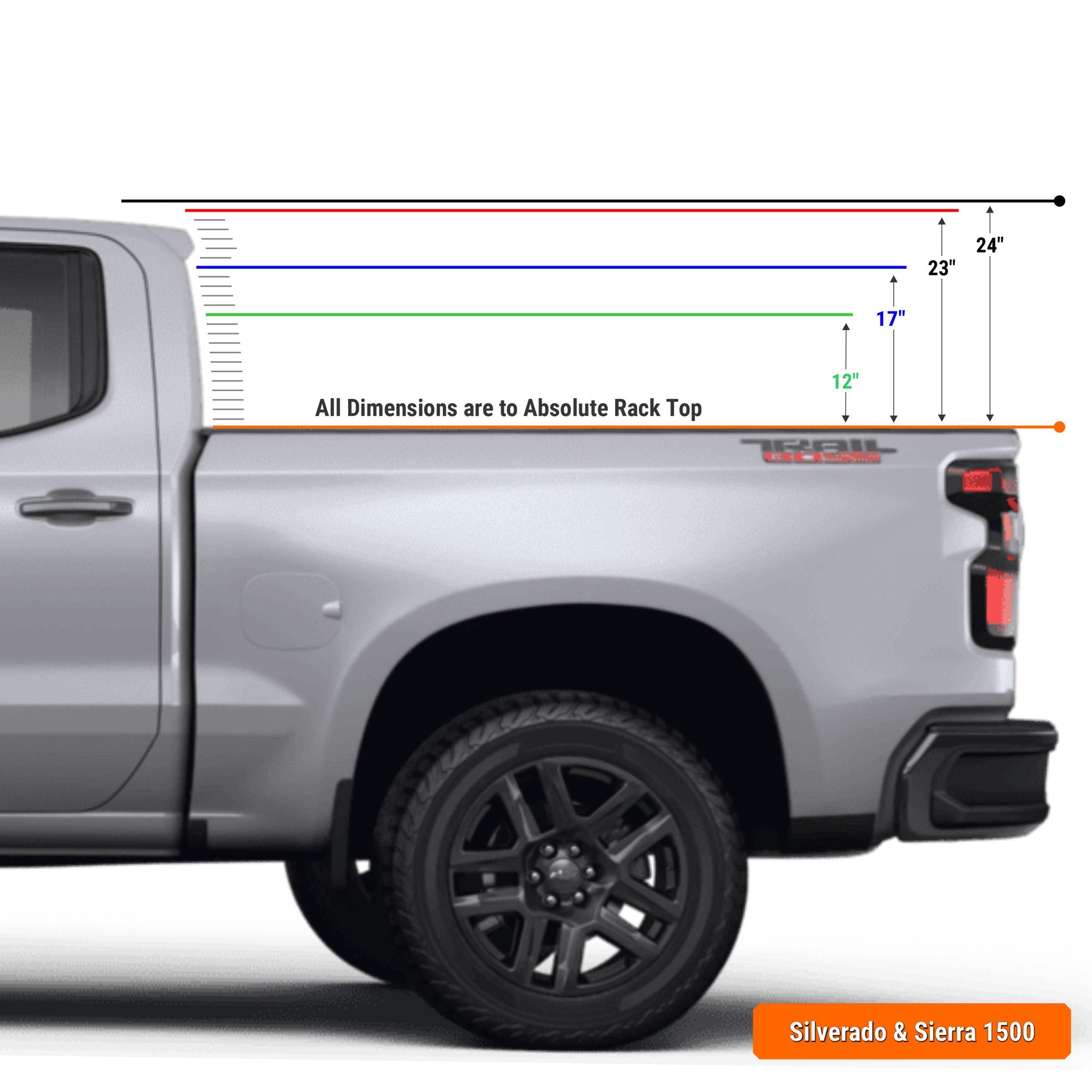 XTR1 Bed Rack for Retrax XR Cover - Chevrolet Silverado & GMC Sierra 1500