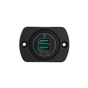 National Luna 29mm Panel Mount QC3.0 Quick Charger Dual USB  Battery System Accessories National Luna- Adventure Imports