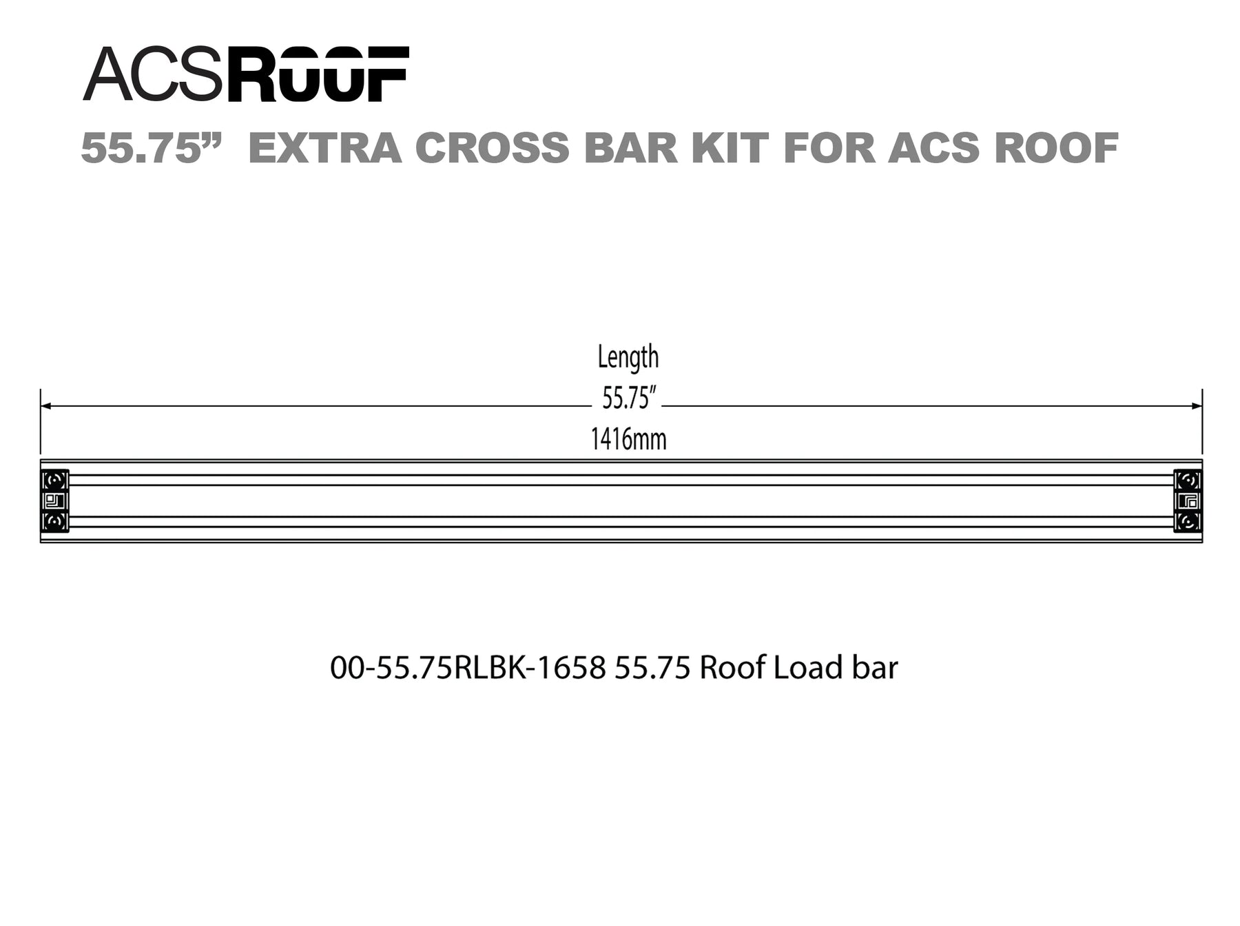 ACS ROOF Extra Load Bar Kit 5-0" Over TONNEAU COVER Platform Rack Leitner Designs- Adventure Imports