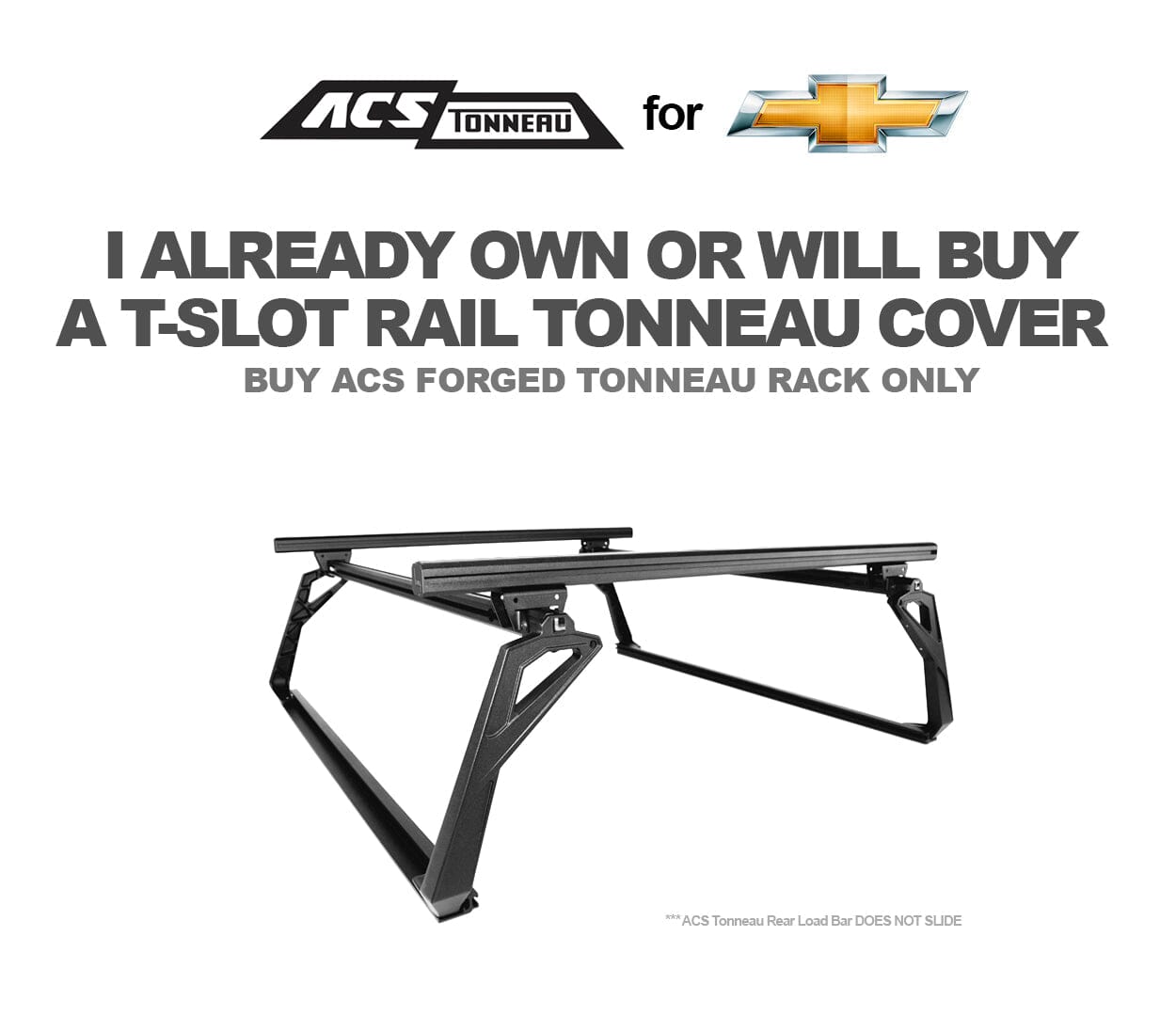 ACS Forged Tonneau - Rack Only - Chevrolet  active-cargo-system Leitner Designs- Overland Kitted