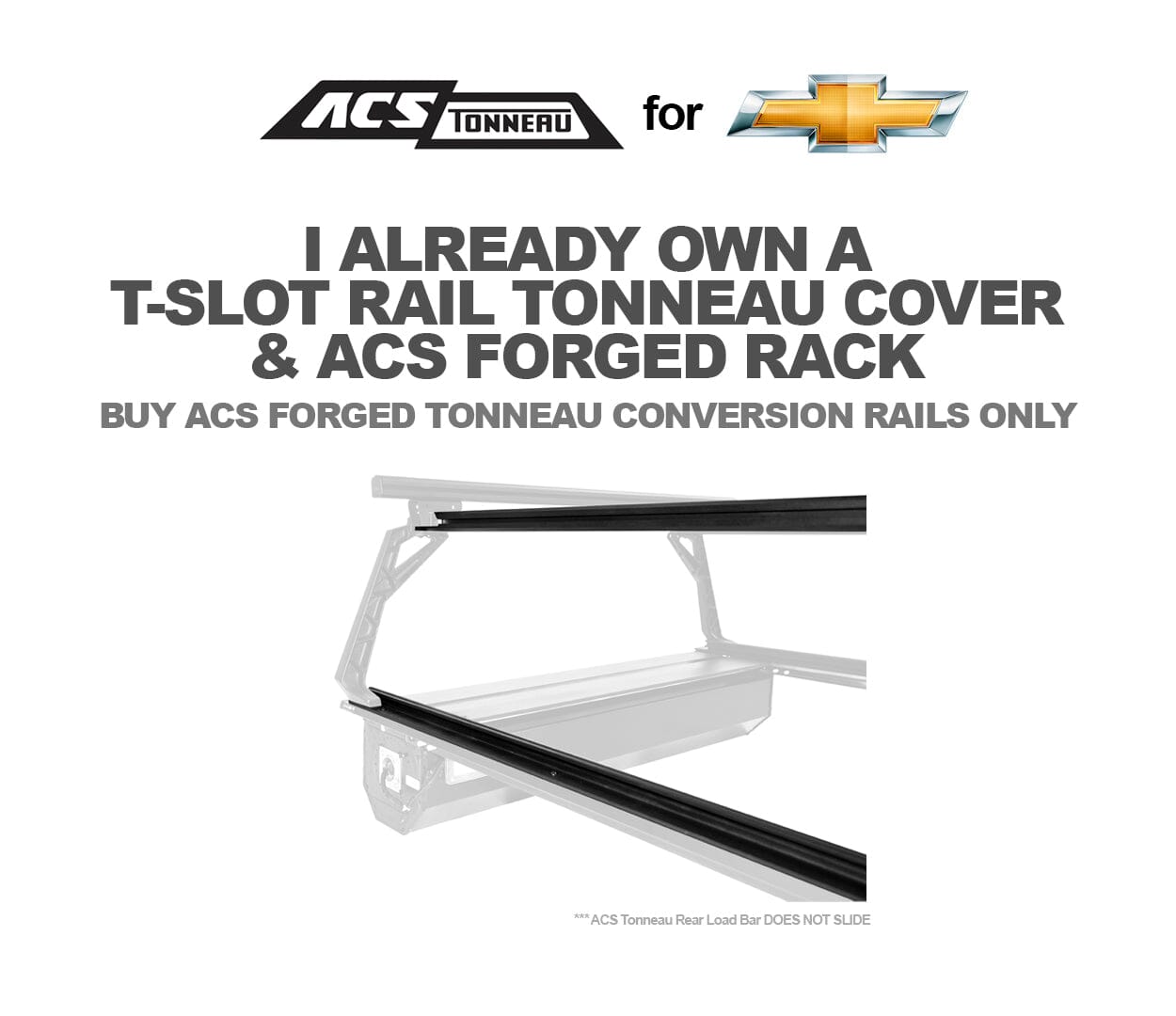 ACS Forged Tonneau - Rails Only - Chevrolet  active-cargo-system Leitner Designs- Overland Kitted