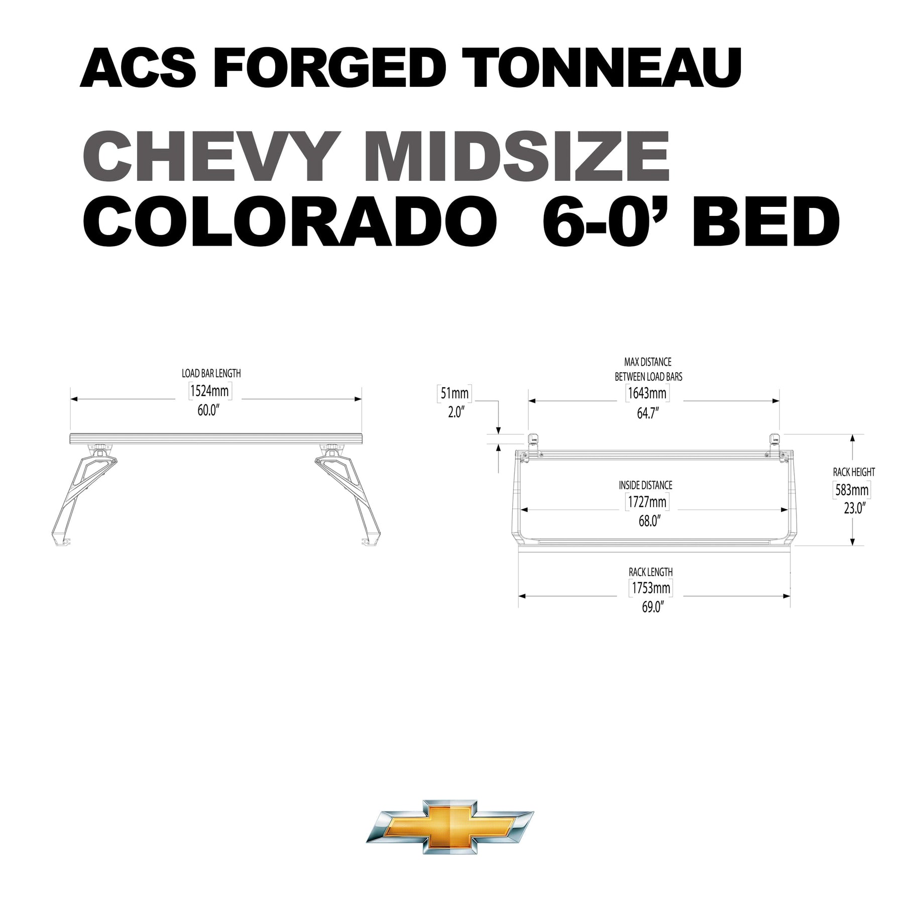 ACS Forged Tonneau - Rack Only - Chevrolet Chevrolet active-cargo-system Leitner Designs- Adventure Imports