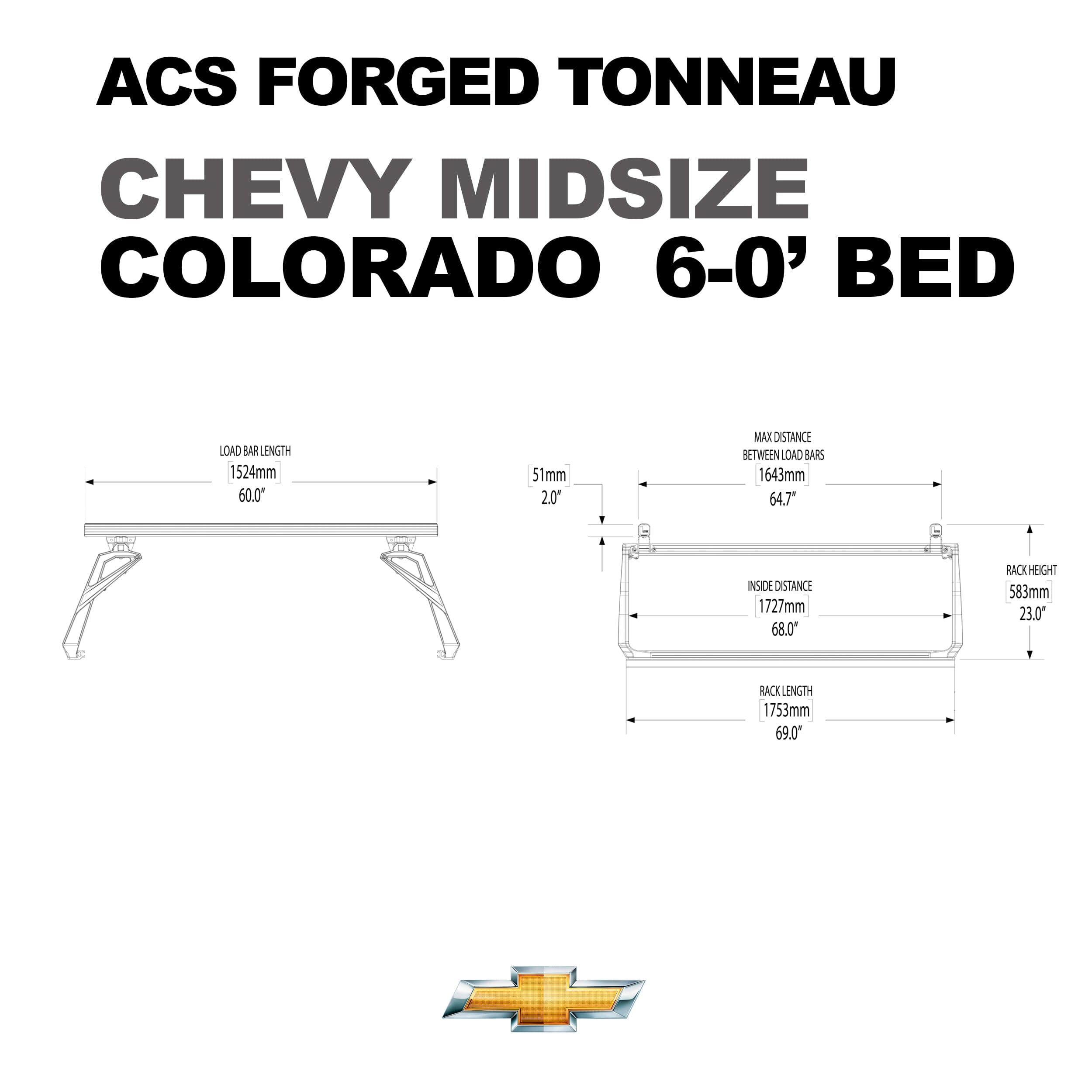 ACS Forged Tonneau - Rails Only - Chevrolet Chevrolet active-cargo-system Leitner Designs- Overland Kitted