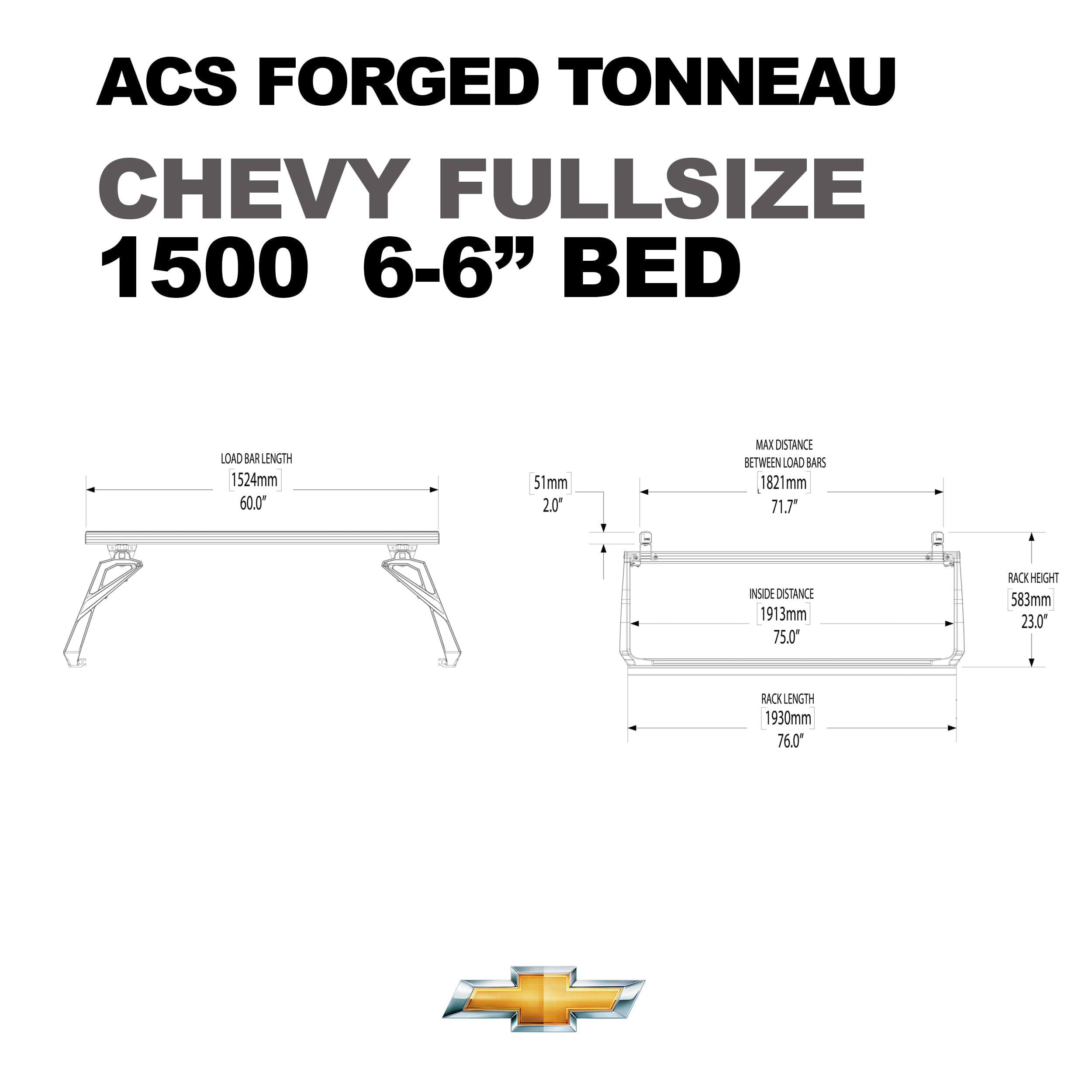 ACS Forged Tonneau - Rails Only - Chevrolet Chevrolet active-cargo-system Leitner Designs- Overland Kitted