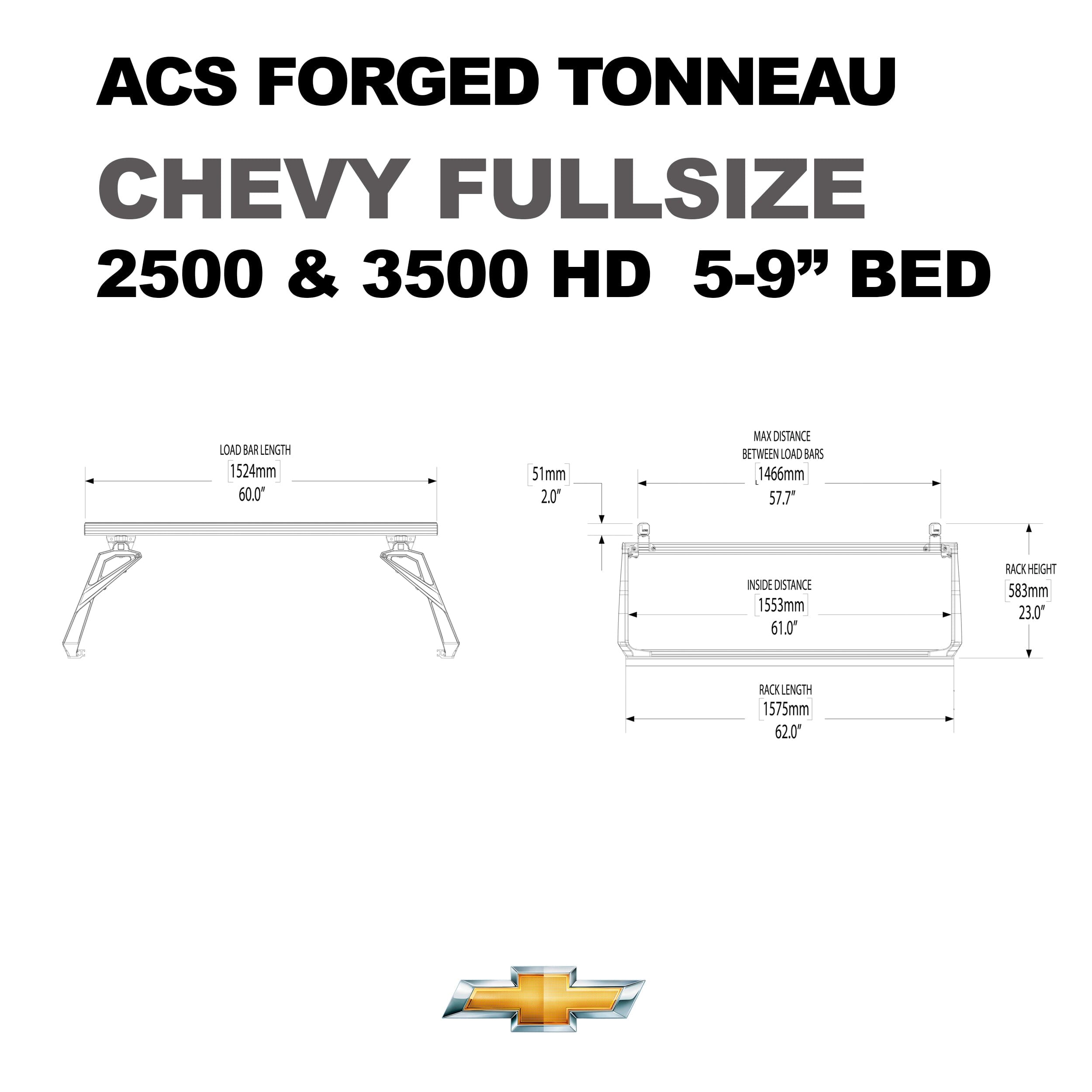 ACS Forged Tonneau - Rails Only - Chevrolet Chevrolet active-cargo-system Leitner Designs- Overland Kitted