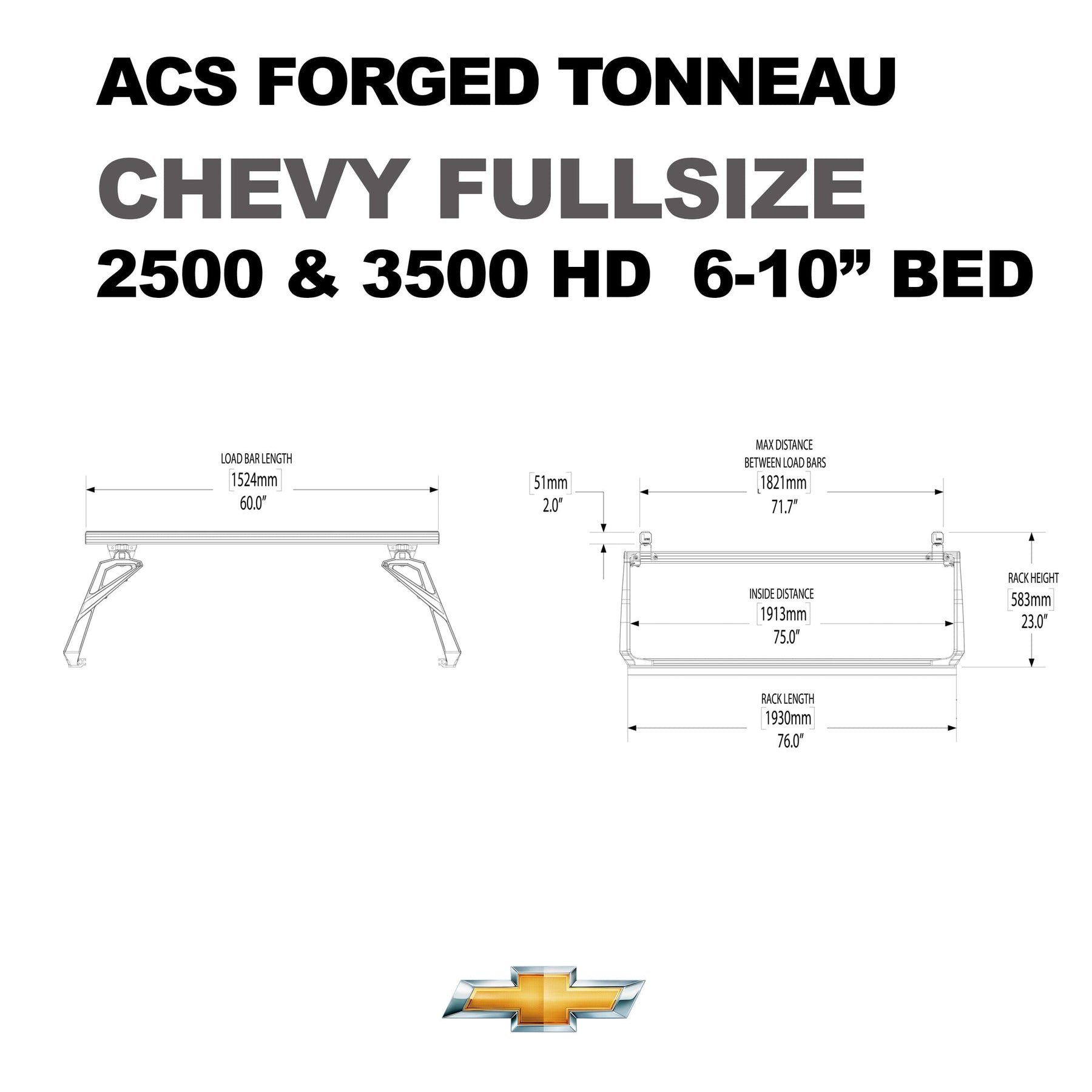 ACS Forged Tonneau - Rack Only - Chevrolet Chevrolet active-cargo-system Leitner Designs- Adventure Imports