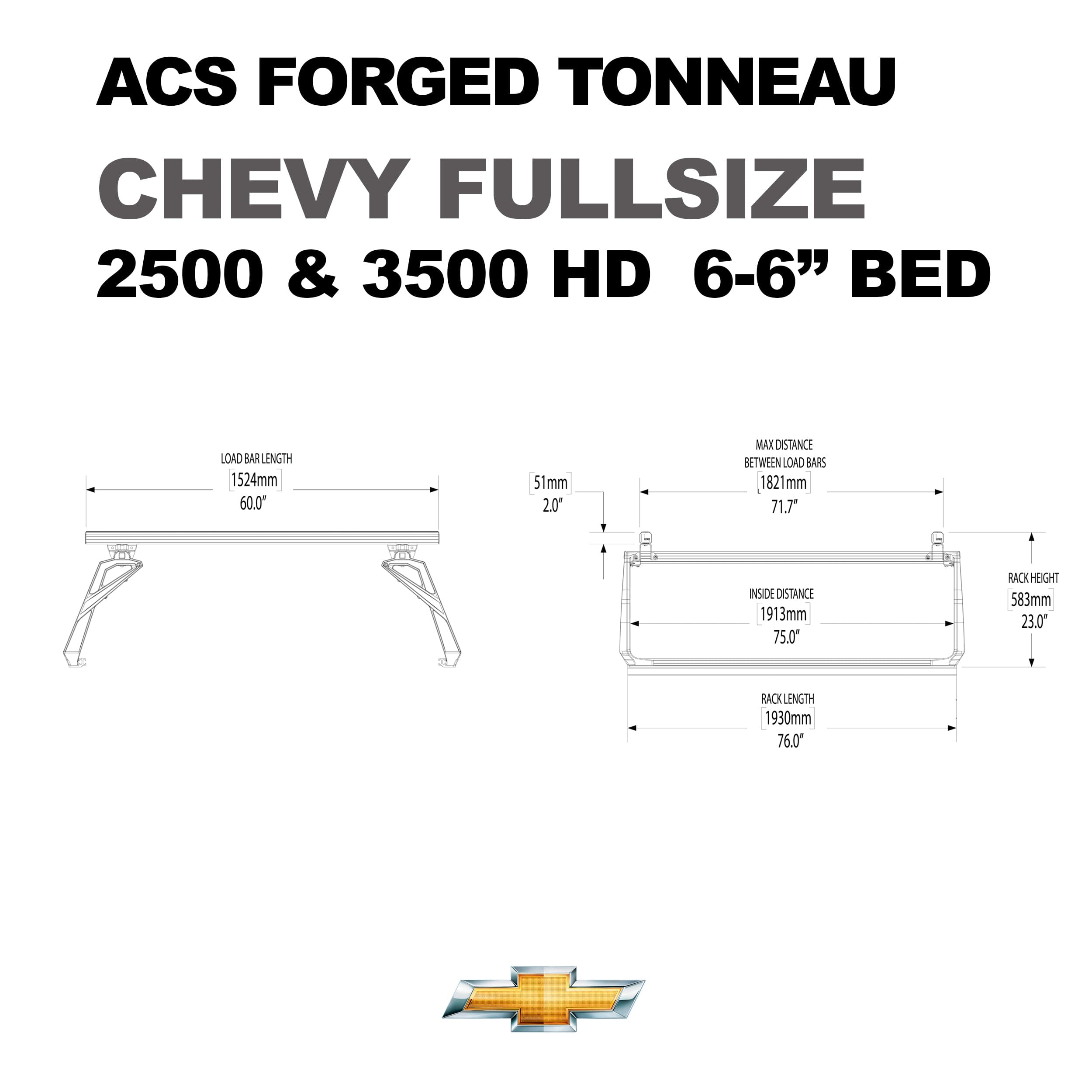 ACS Forged Tonneau - Rails Only - Chevrolet Chevrolet active-cargo-system Leitner Designs- Overland Kitted