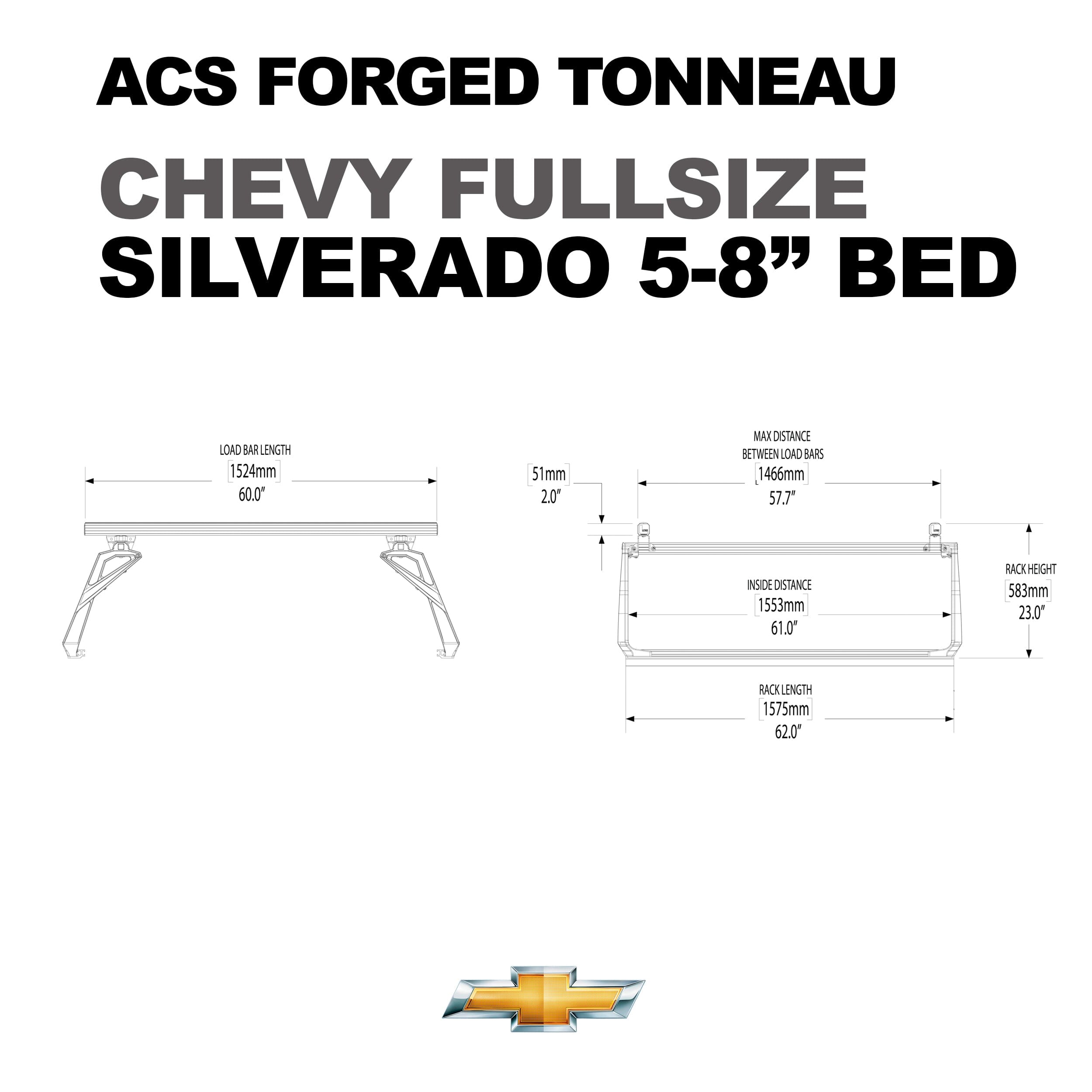 ACS Forged Tonneau - Rails Only - Chevrolet Chevrolet active-cargo-system Leitner Designs- Overland Kitted
