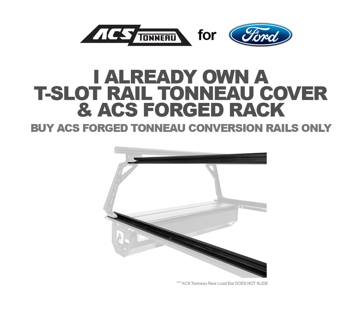 ACS Forged Tonneau - Rails Only - Ford  active-cargo-system Leitner Designs- Adventure Imports
