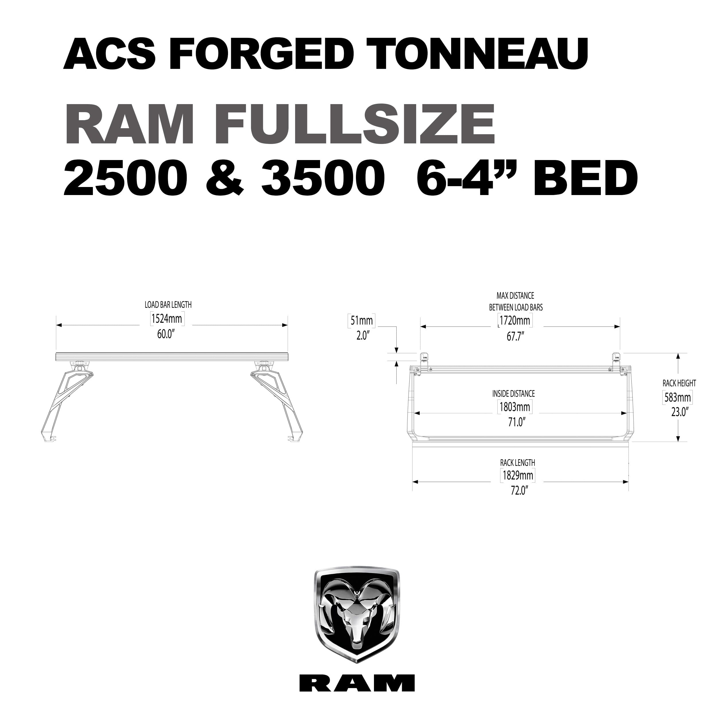 ACS Forged Tonneau - Rack Only - RAM RAM active-cargo-system Leitner Designs- Overland Kitted