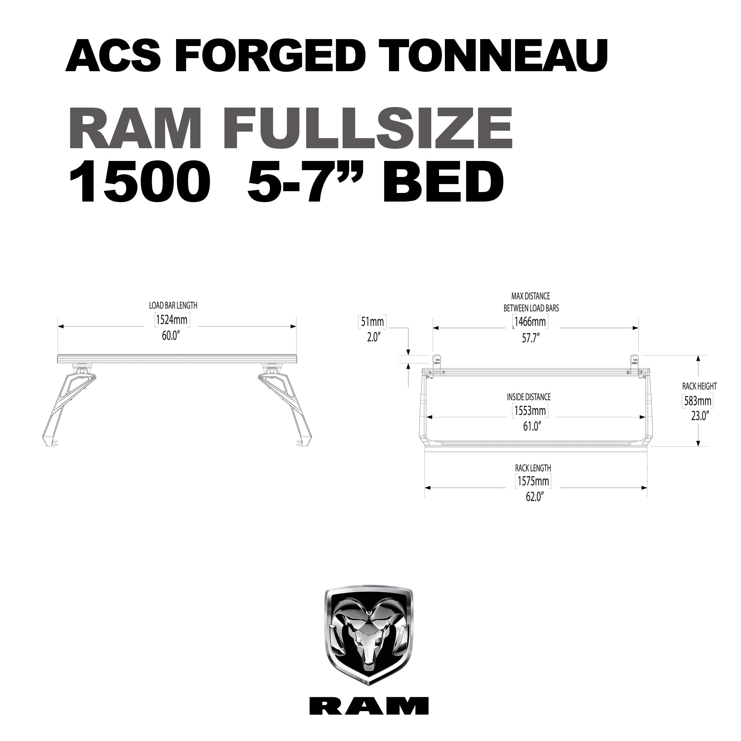 ACS Forged Tonneau - Rack Only - RAM RAM active-cargo-system Leitner Designs- Overland Kitted