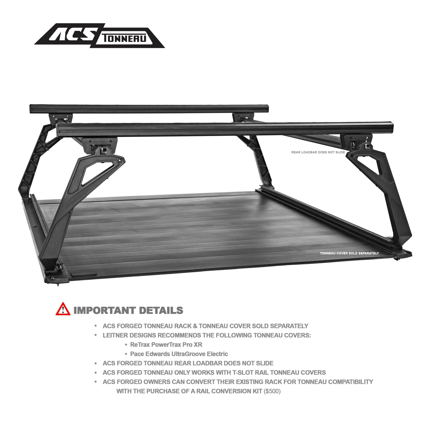 ACS Forged Tonneau - Rails Only - GMC  active-cargo-system Leitner Designs- Adventure Imports