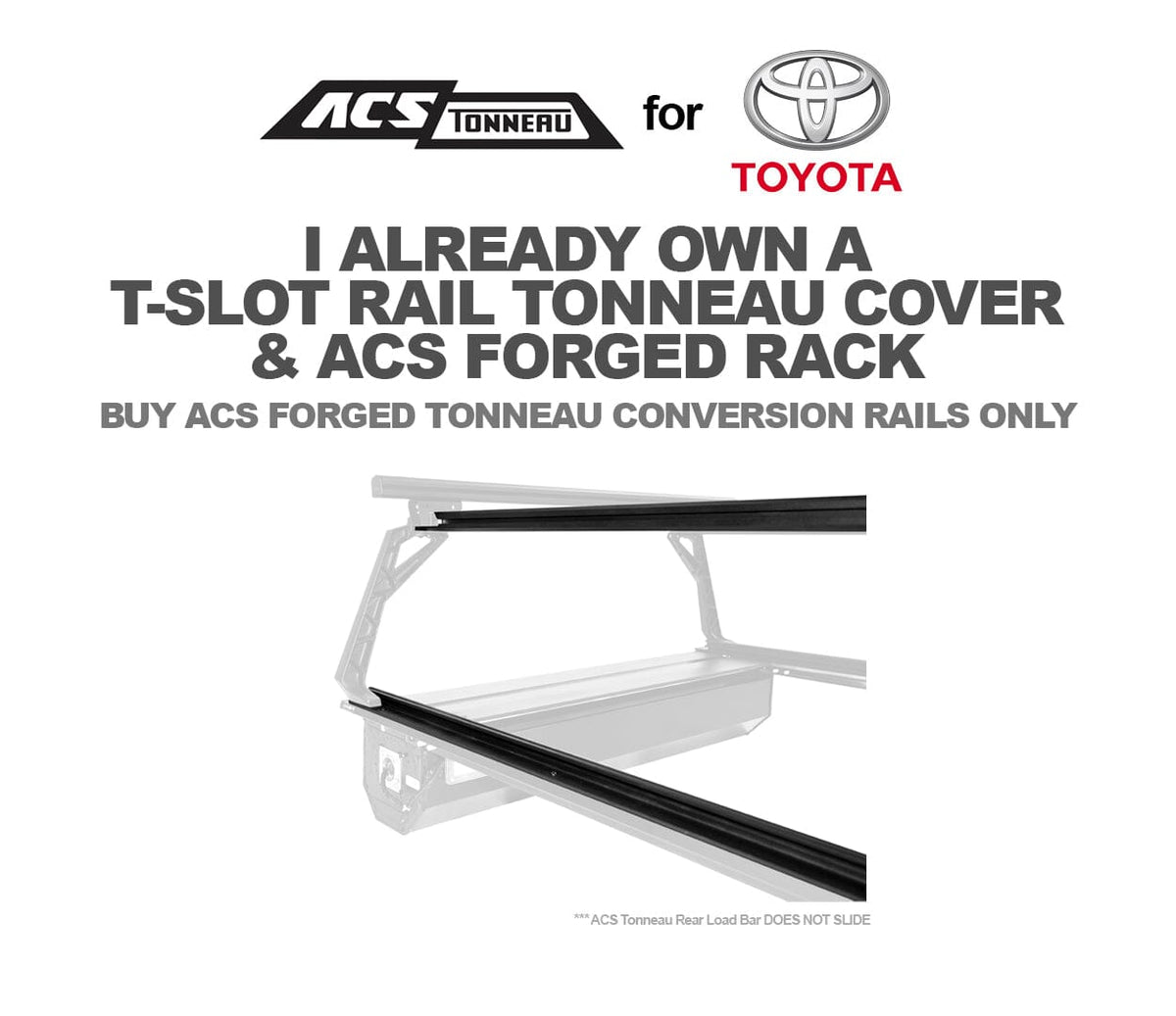 ACS Forged Tonneau - Rails Only - Toyota  active-cargo-system Leitner Designs- Adventure Imports