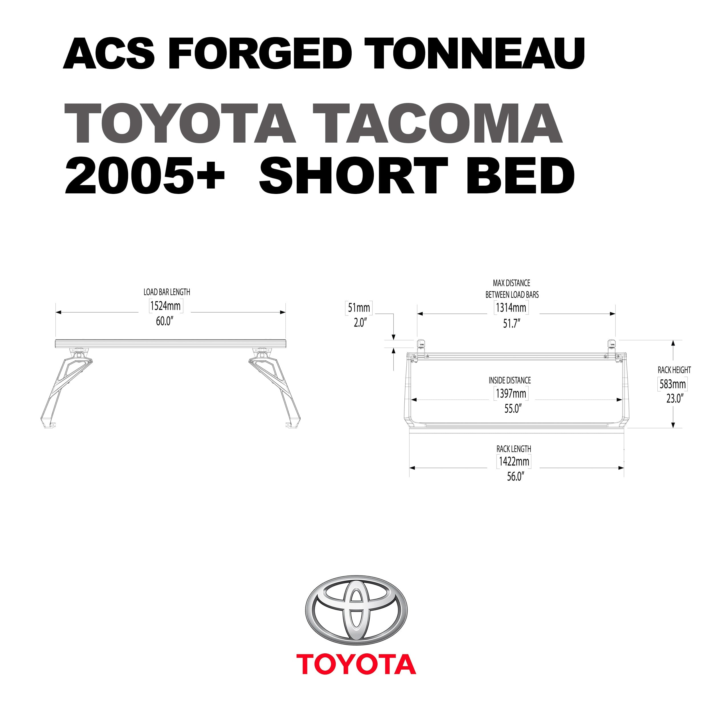 ACS Forged Tonneau - Rack Only - Toyota Toyota active-cargo-system Leitner Designs- Overland Kitted