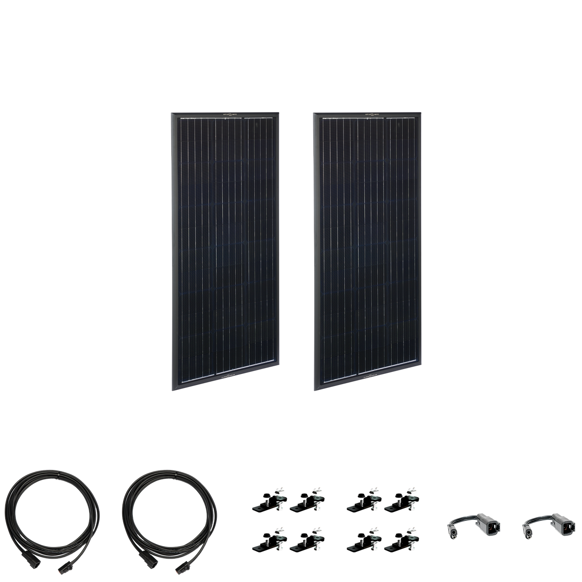 OBSIDIAN Series 200 Watt Solar Panel Kit (2x100)  Roof Panel Kit Zamp Solar- Overland Kitted